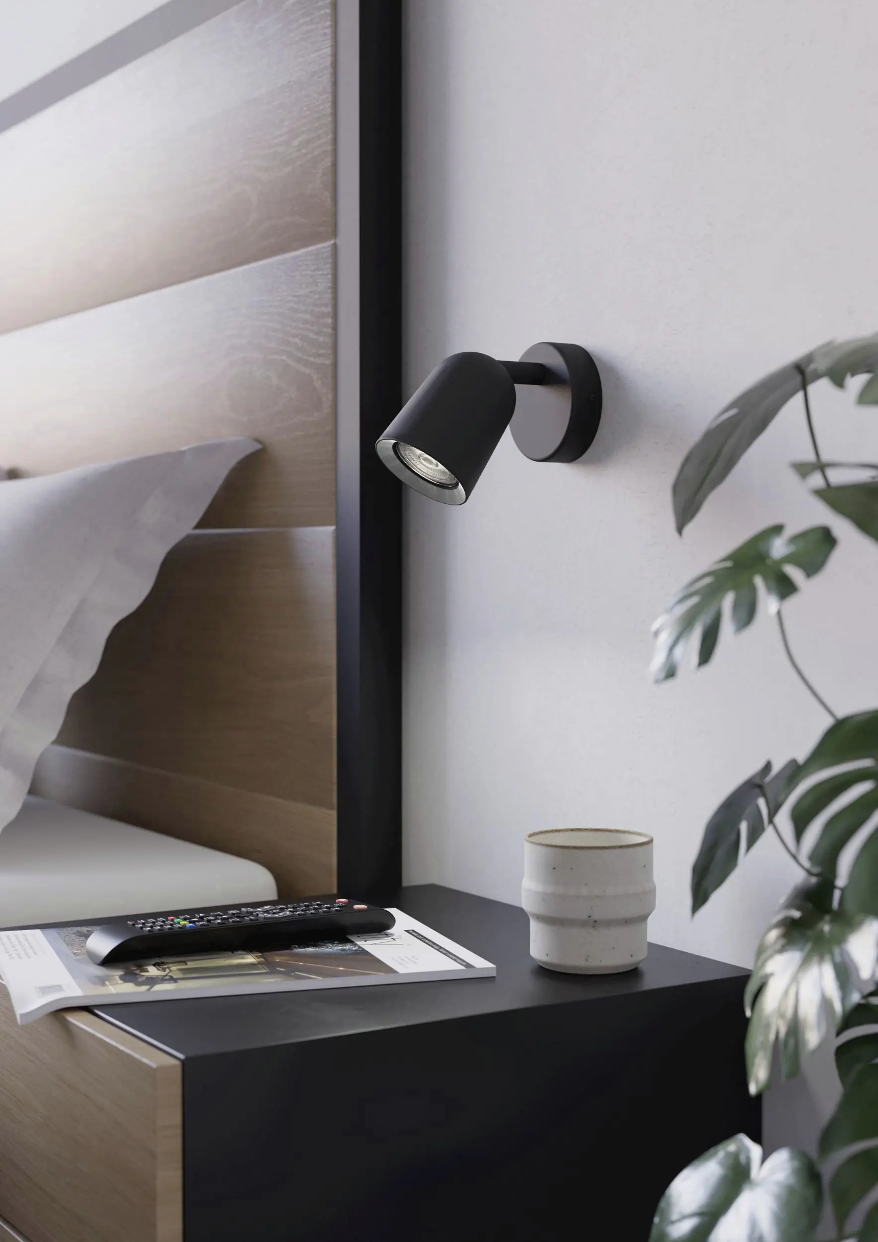 Eglo Wandleuchte 1er Spot Camaldoli schwarz 9 x 11 cm