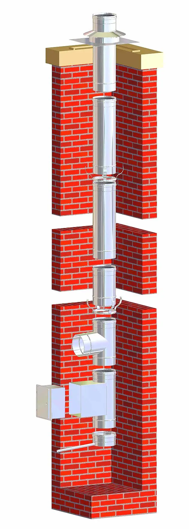 Zitec Edelstahl-Kaminsanierungs-Set einwandig, Ø 130 mm, ca. 5 m