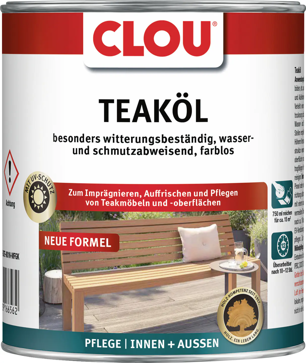 Clou Teaköl 750 ml farblos