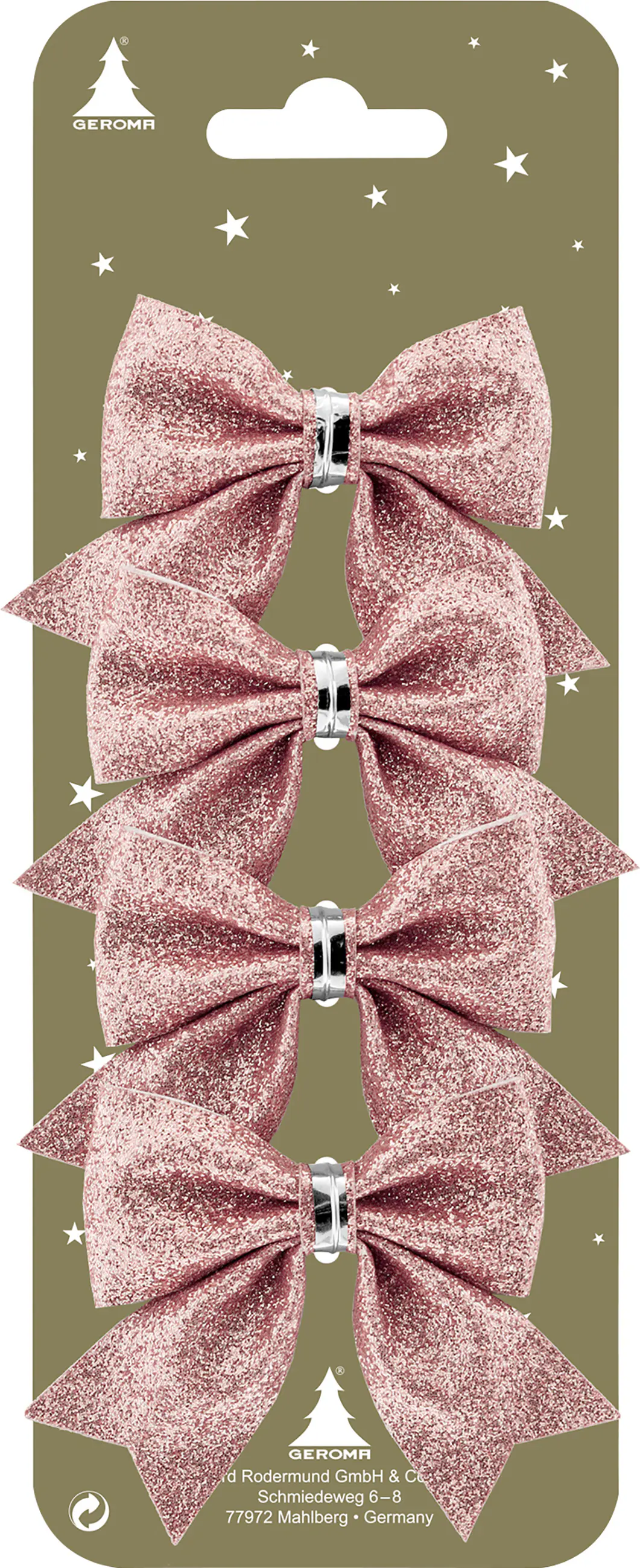 Dekoanhänger Schleifen Kunststoff rosa 7 x 5 cm 4 Stück