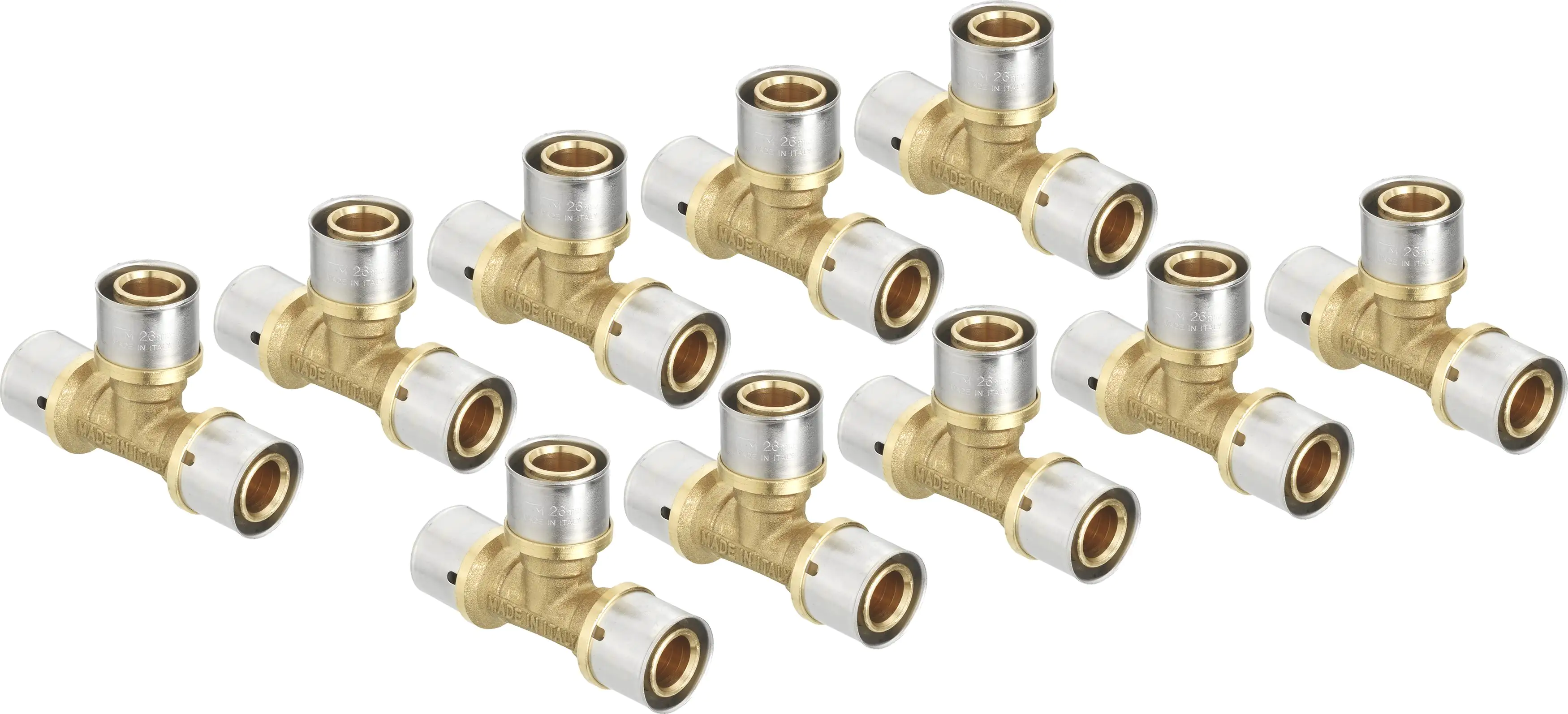 Cornat Press-T-Stück komplett Messing/Edelstahl, ø 16 mm