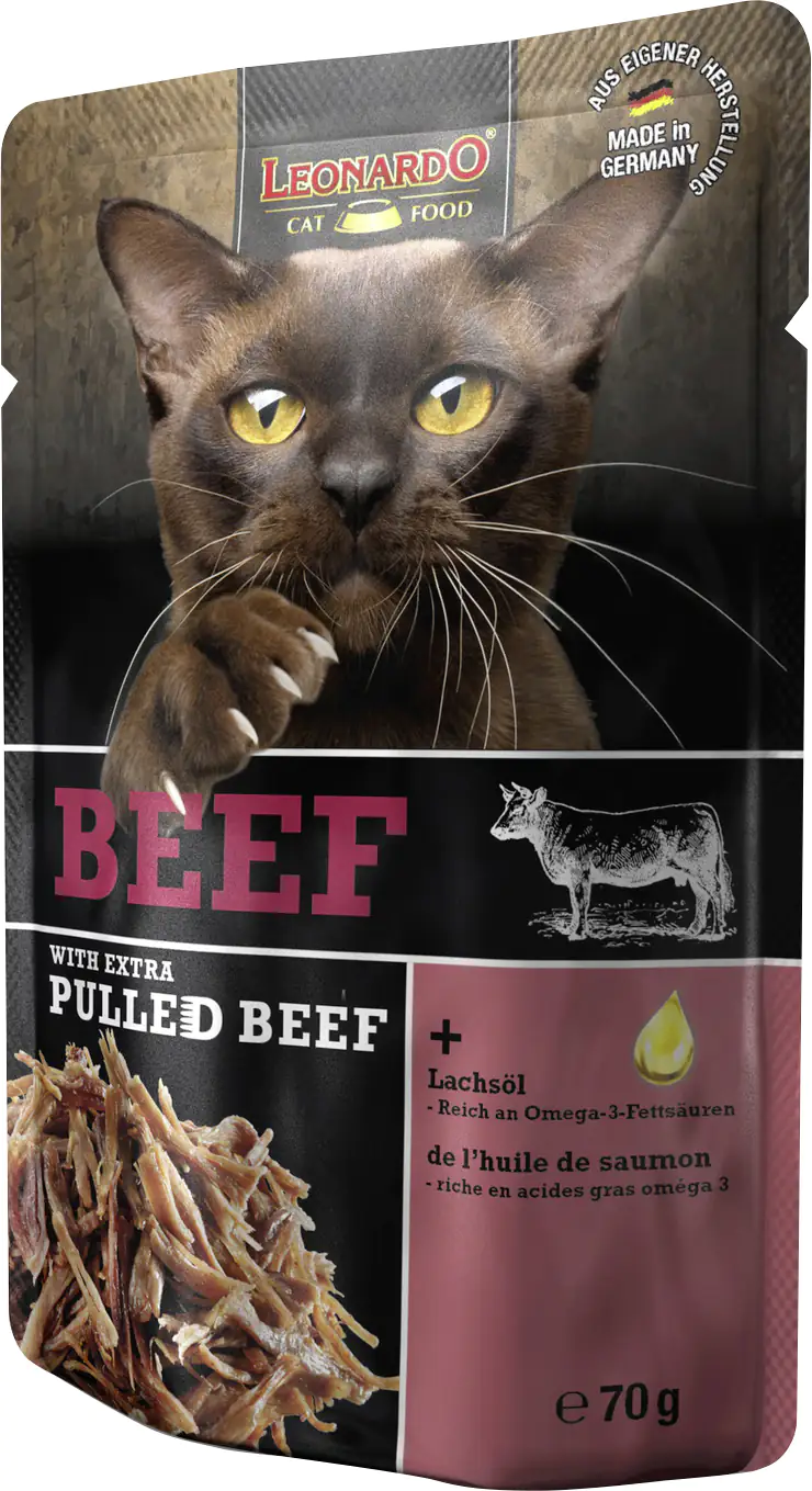 Leonardo Katzennassfutter pulled Beef und Beef 70 g