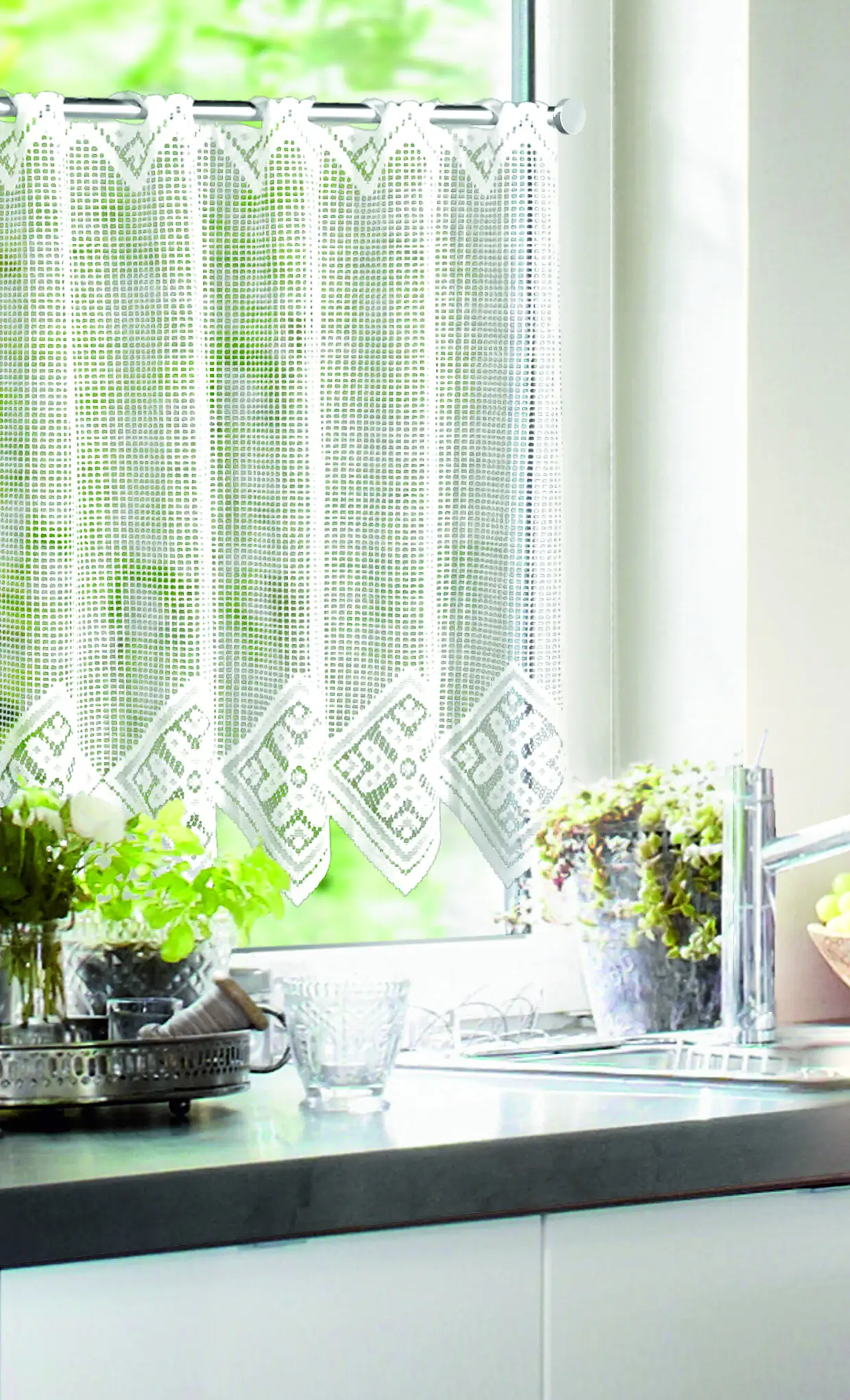 Neusser Collection Cafehausgardine Angela weiß, 50 x 110 cm