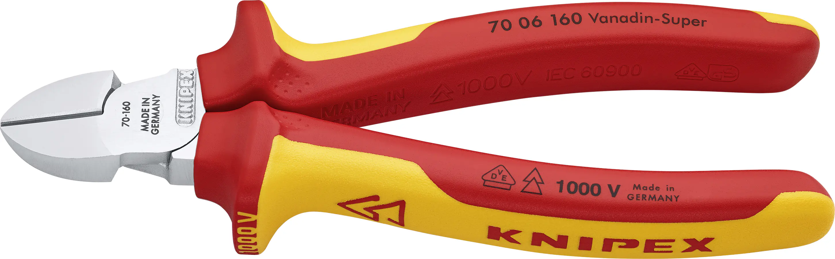 Knipex Seitenschneider 160 mm VDE verchromt Mehrkomponenten Hülle