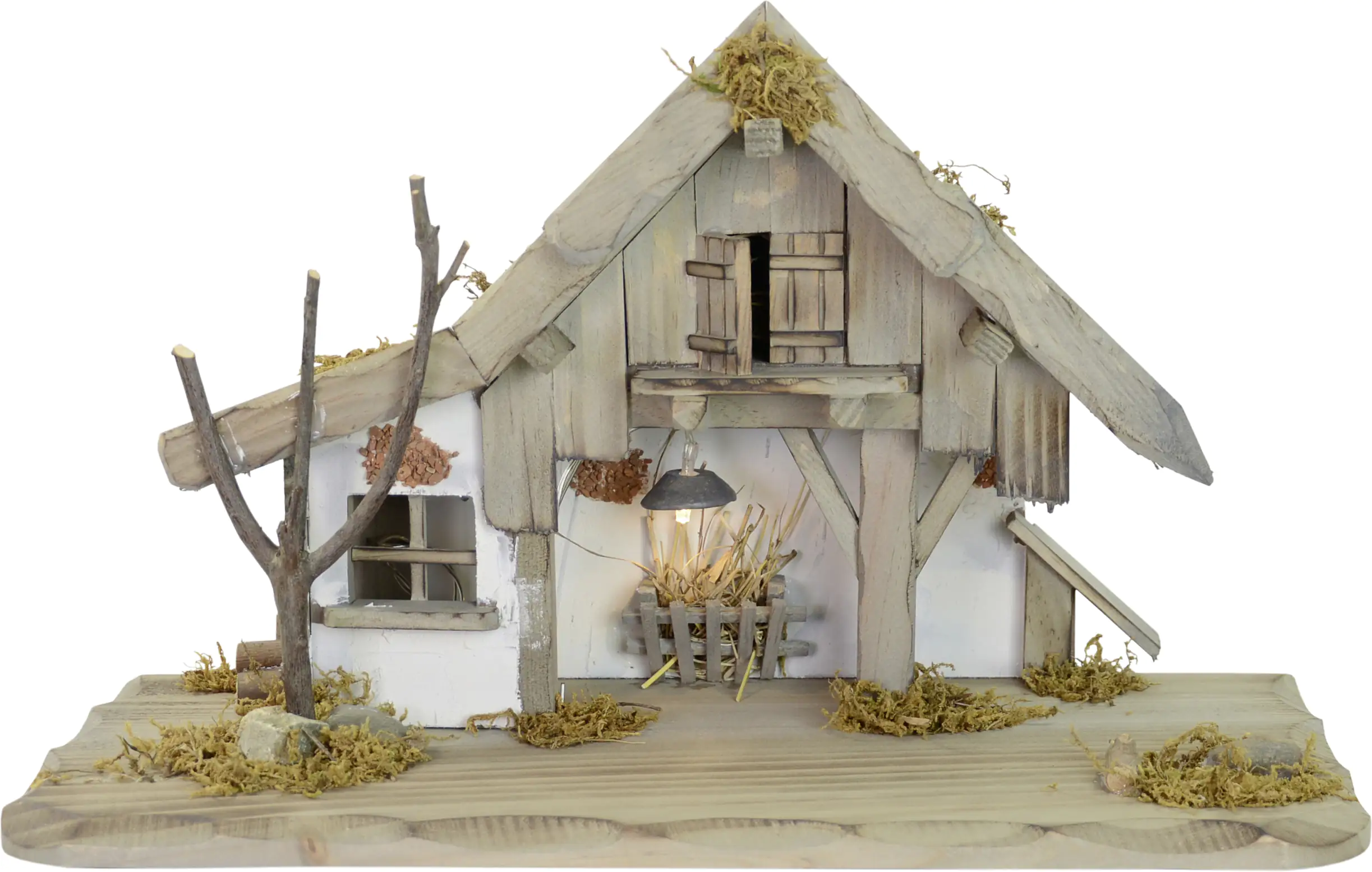 Riffelmacher Krippenstall Laterne mit Licht LED 40 x 19 x 24 cm