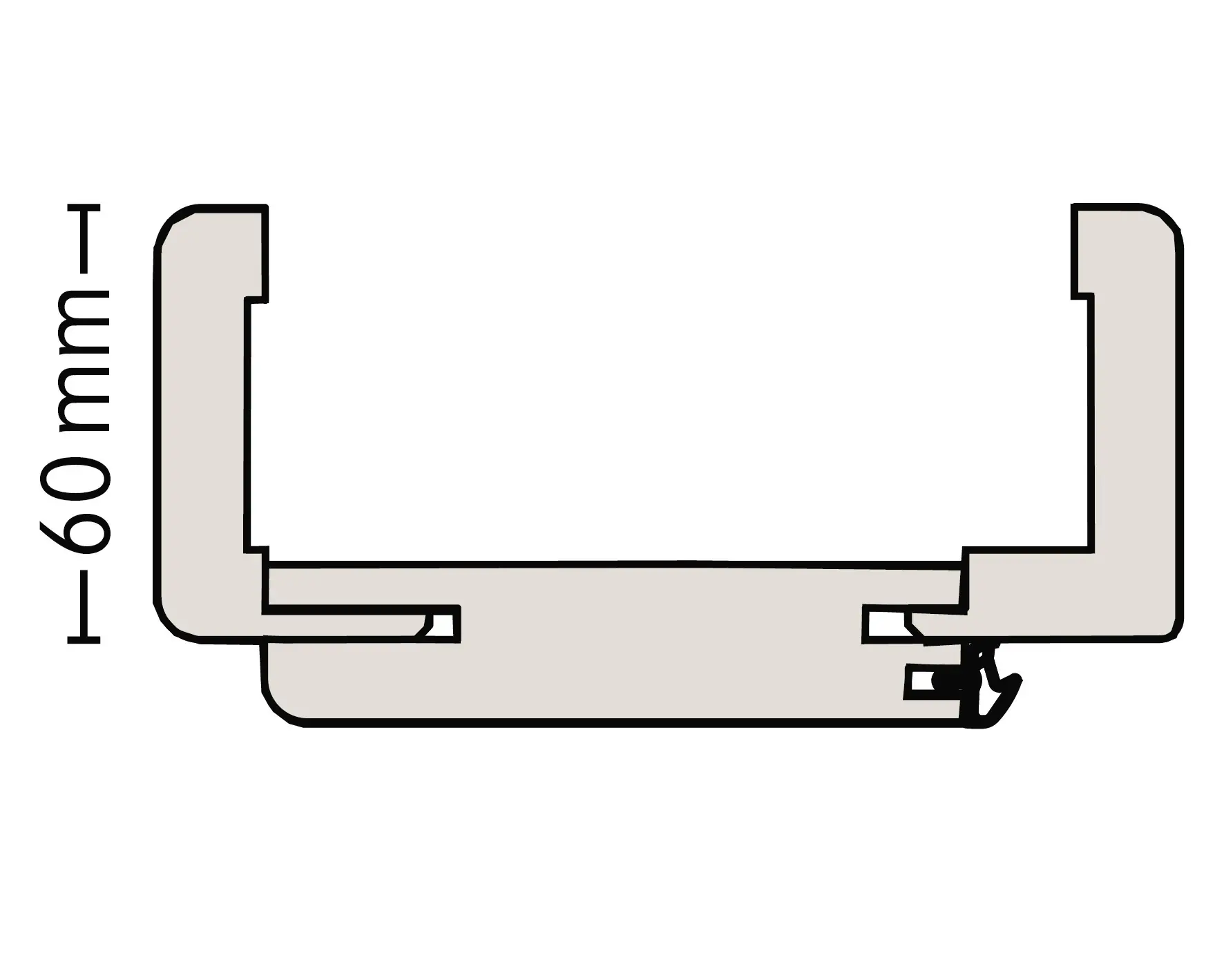 Borne Zarge Dekor Pinie weiß 61 cm DIN rechts