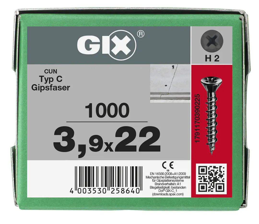 Spax Trockenbauschrauben 3.9 x 22 mm PH 2 - 1000 Stk. Spax Trockenbauschrauben 3.9 x 22 mm PH 2 - 1000 Stk.