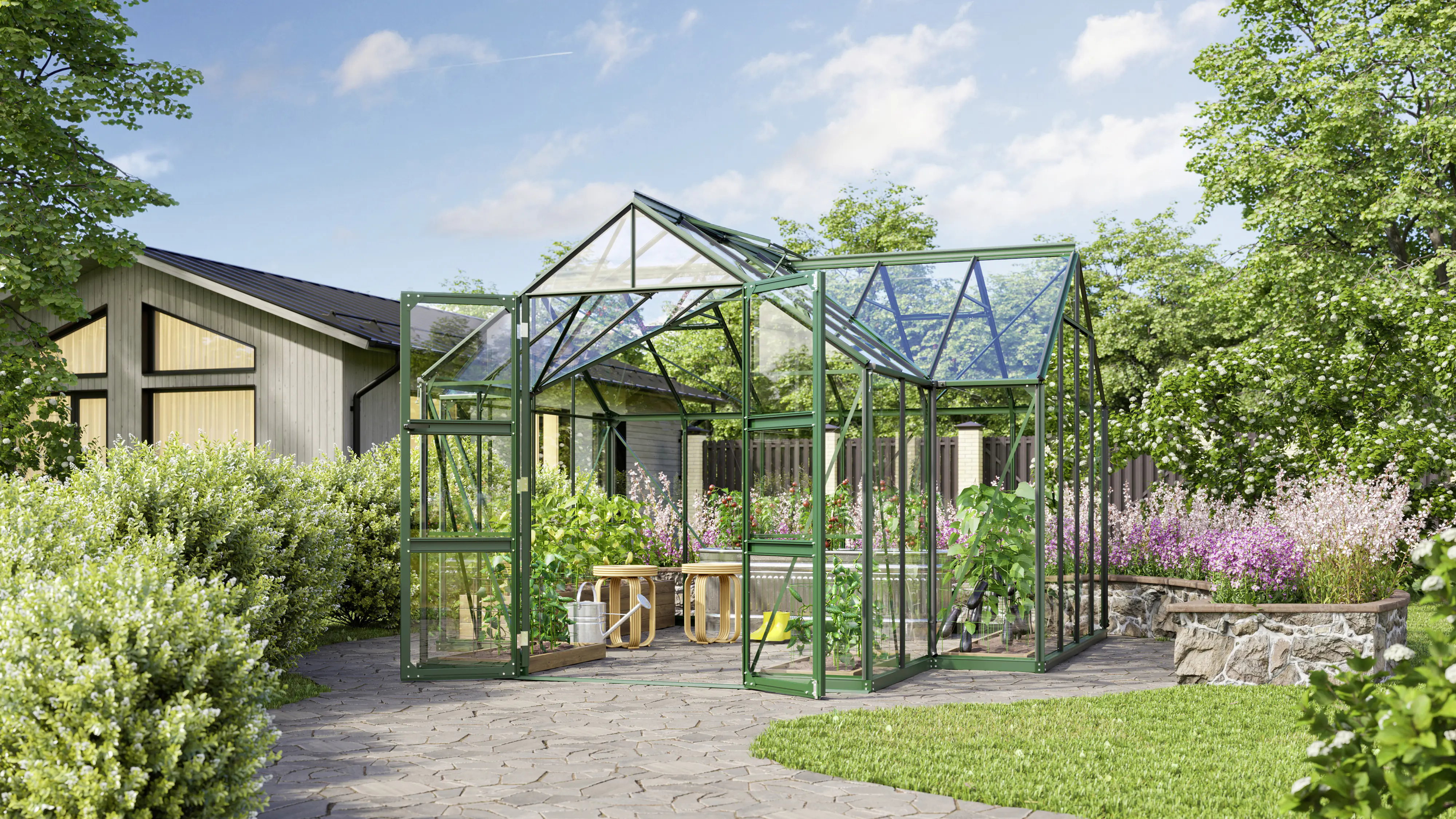 Vitavia Gewächshaus Campus smaragd 3,83 x 3,83 x 2,54 m