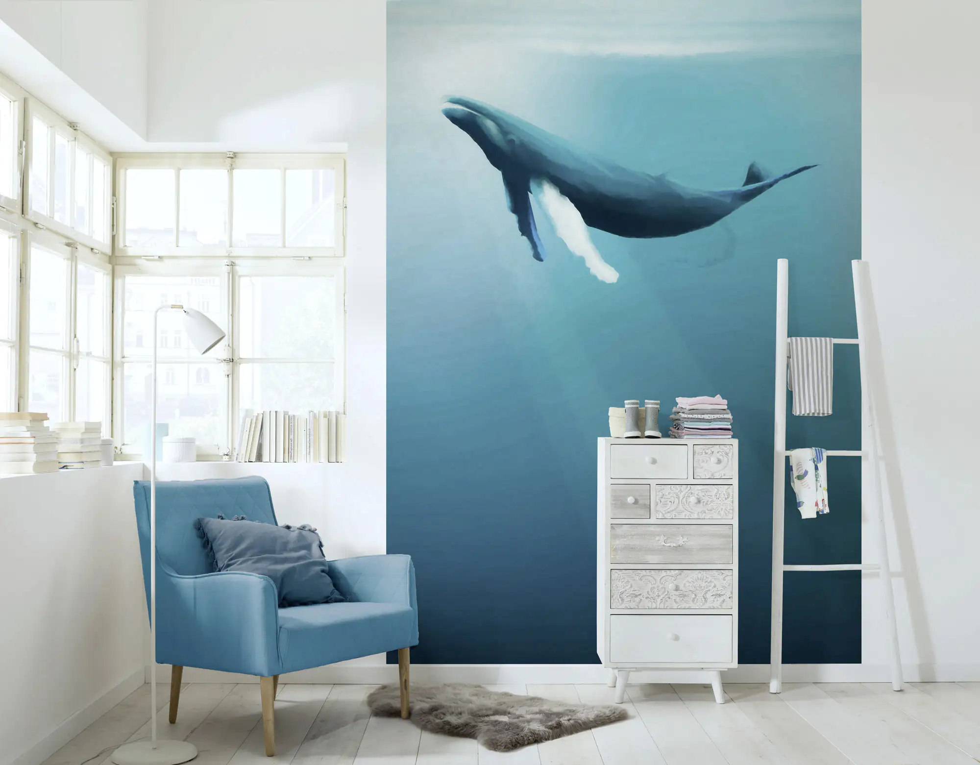 Komar Vlies Fototapete Artsy Humpback Whal 200 x 280 cm 