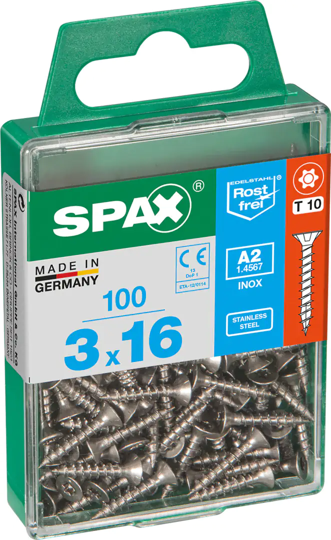 Spax Universalschrauben 3.0 x 16 mm TX 10 Senkkopf - 100 Stk.