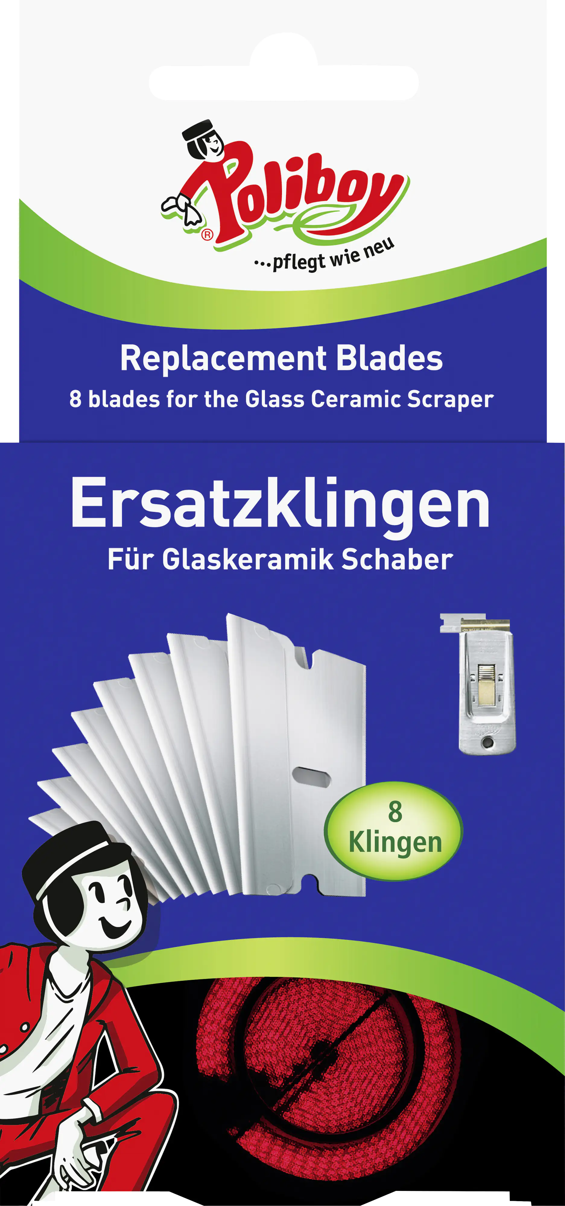 Poliboy Ersatzklingen für Glaskeramikschaber, 8 Stück