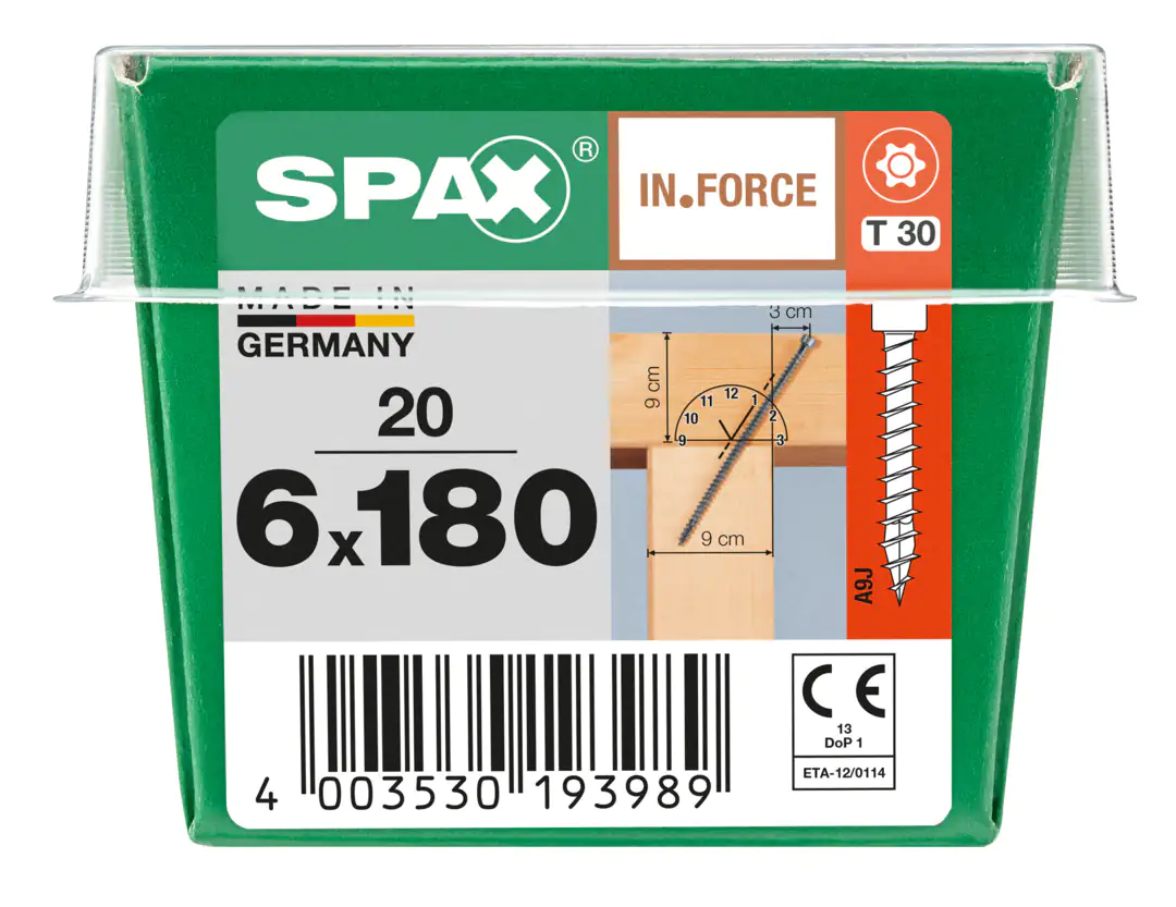 Spax Holzbauschrauben 6.0 x 180 mm TX 30 - 20 Stk. Spax Holzbauschrauben 6.0 x 180 mm TX 30 - 20 Stk.