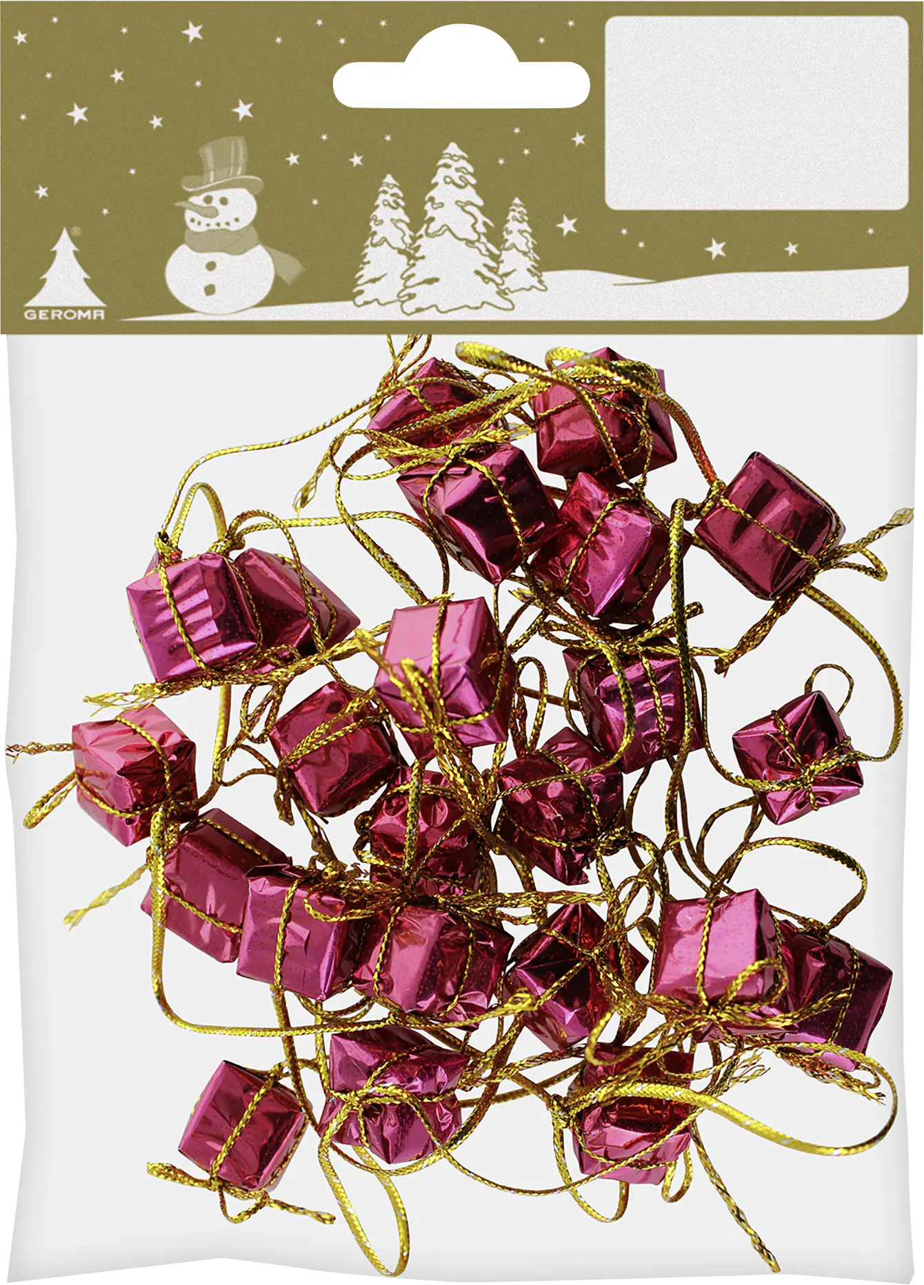 Girlande im Päckchenenmotiv Kunststoff 180 cm rot