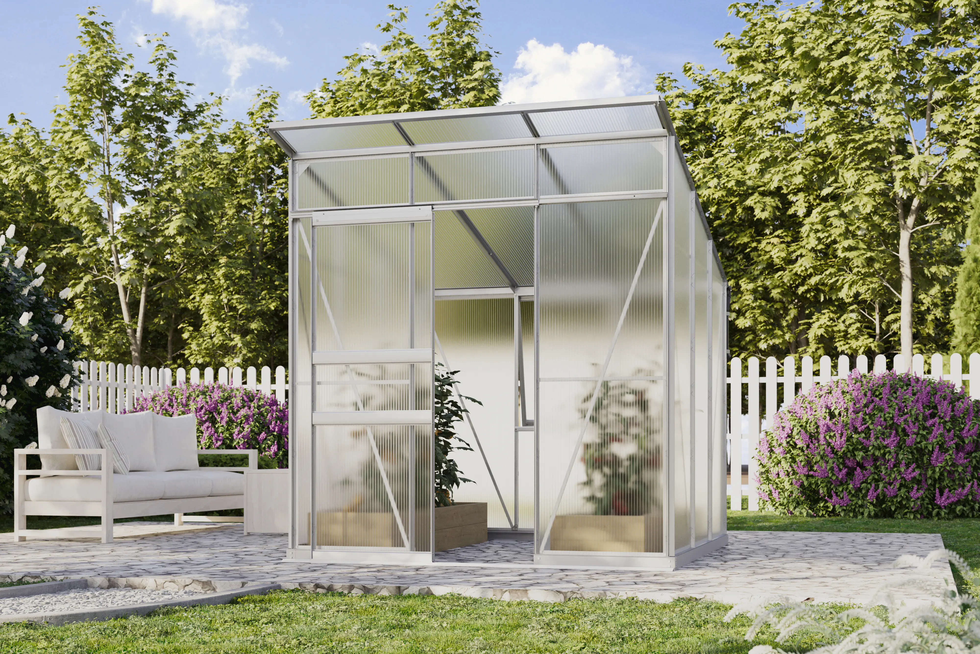 Vitavia Gewächshaus-Set Fokus 4450 HKP 6 mm alu 192 x 192 cm 