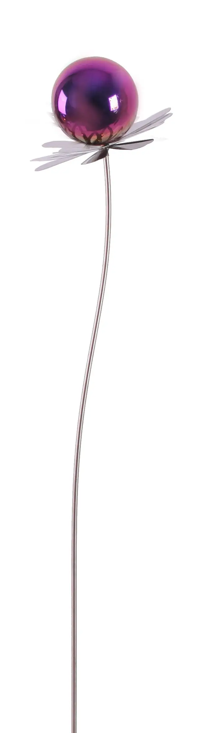 TrendLine Gartenstecker Glaskugel Metall Ø 17,5 x 130 cm violett-metallic