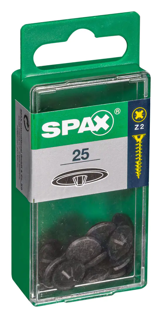 Spax Abdeckkappen schwarz zum stecken - 25 Stk. Spax Abdeckkappen schwarz zum stecken - 25 Stk.