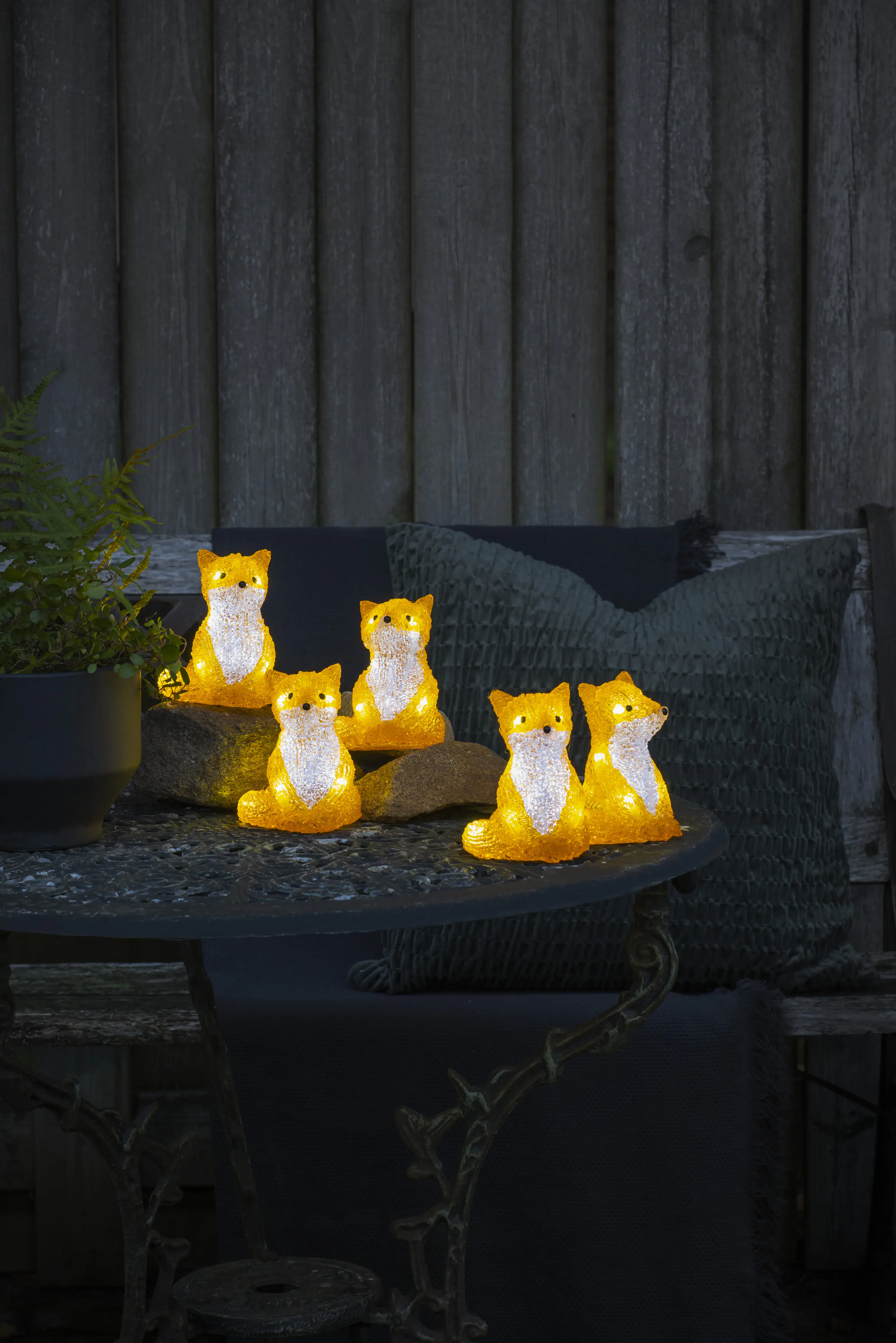 Konstsmide Lichterkette Acryl LED Füchse 5 er Set