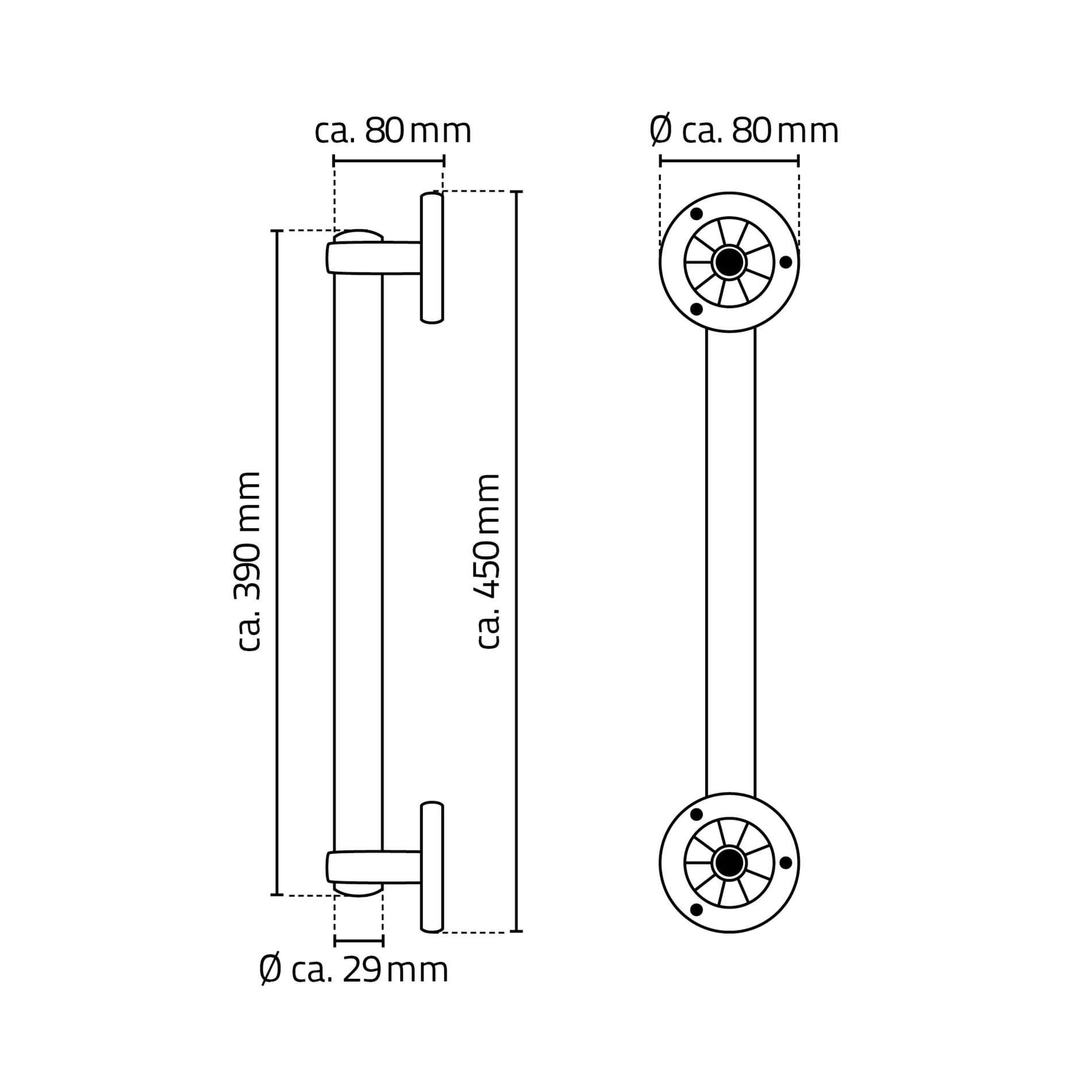 Ridder Haltegriff Pro M, chromfarben glänzend, Aluminium