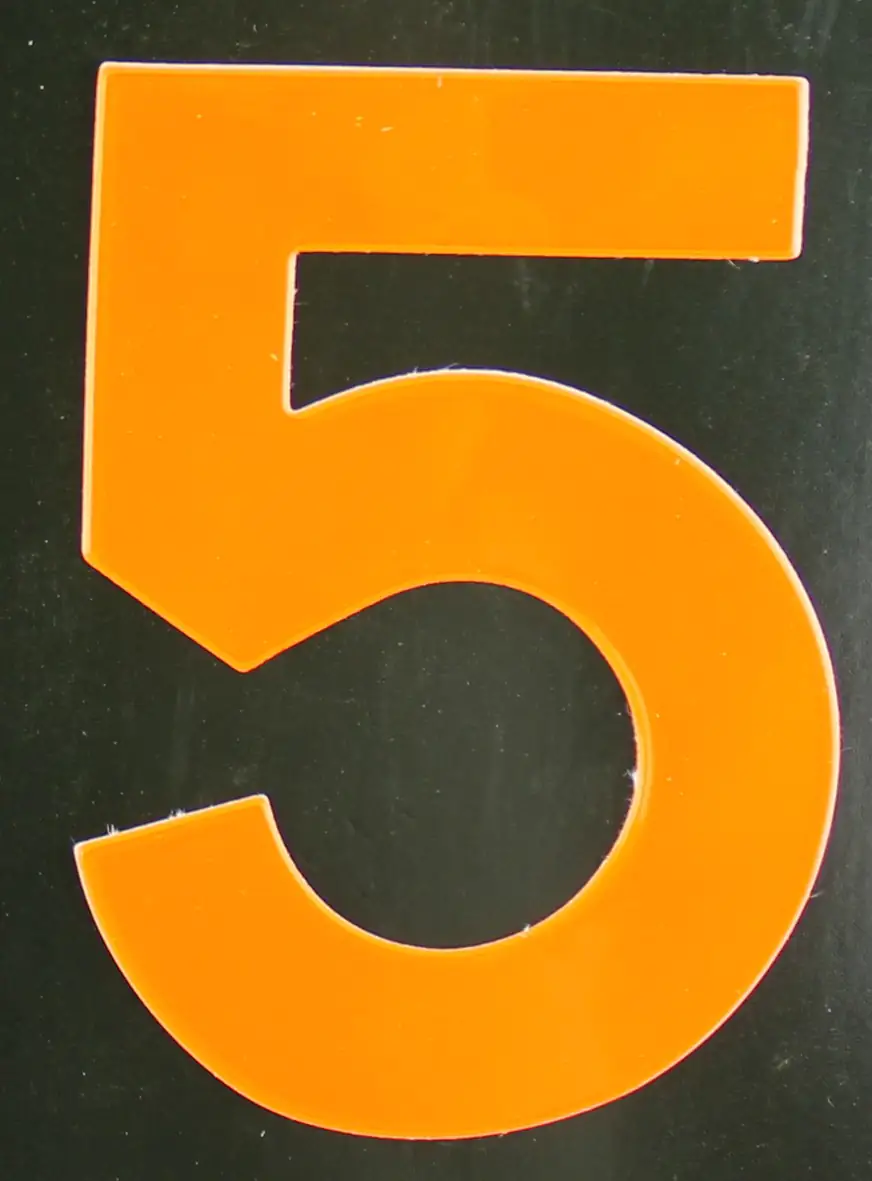 4004947548256 Conacord Reflektierende Klebezahl 5 orange 80 mm "5"