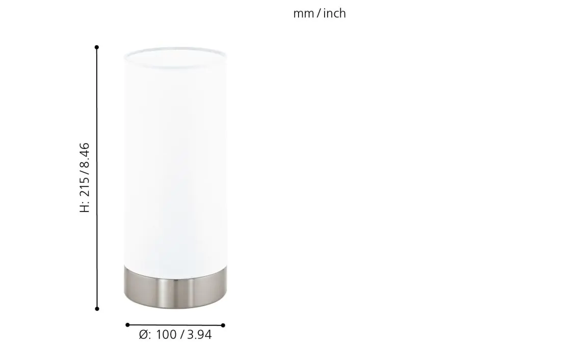 Eglo Tischleuchte Damasco 1 nickel-matt 21,5 x 10 cm E27, max. 60 W Eglo Tischleuchte Damasco 1 nickel-matt 21,5 x 10 cm E27, max. 60 W