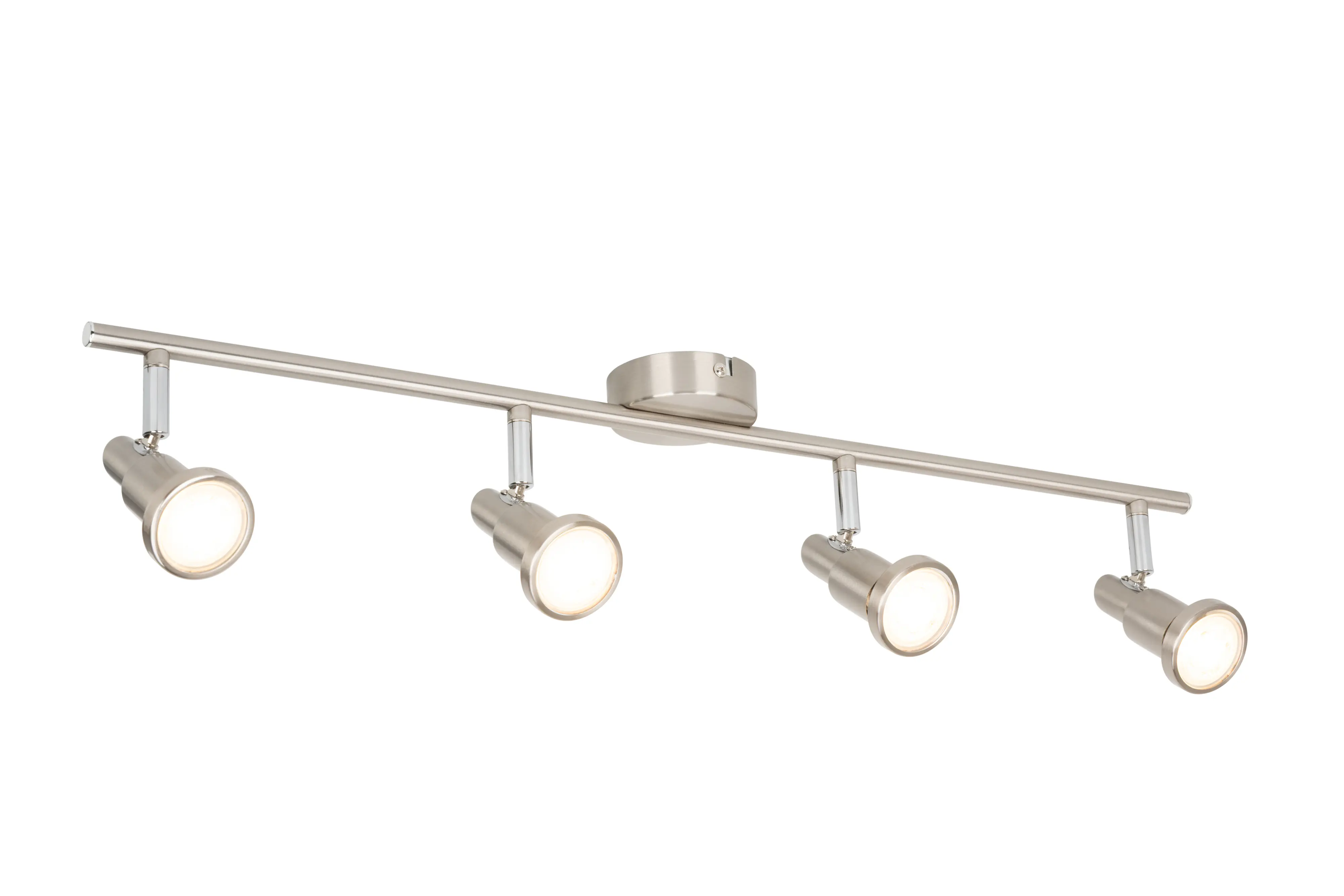 Mylight LED Deckenstrahler 4er Spot 67,5 x 16,2 cm warmweiß nickel