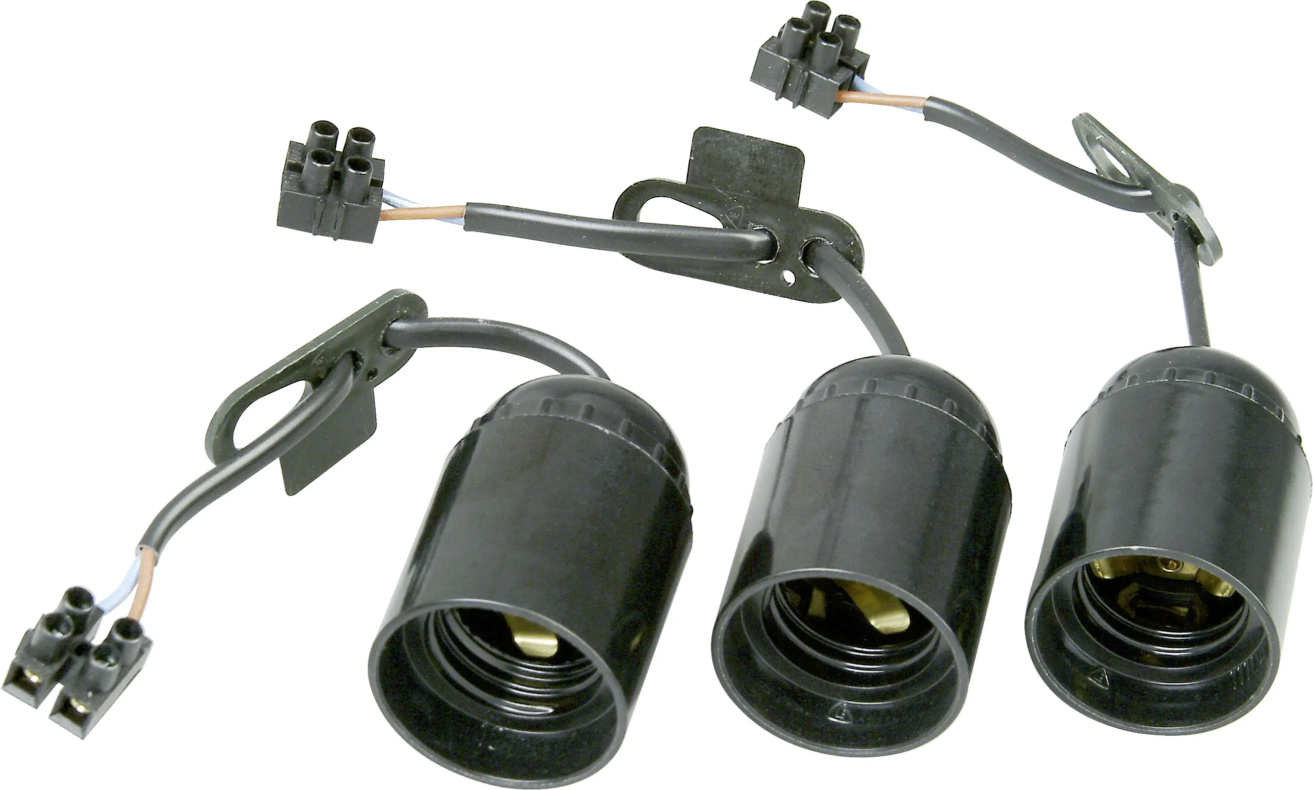 TrendLine Baustellenfassung E 27, schwarz, 3er Pack