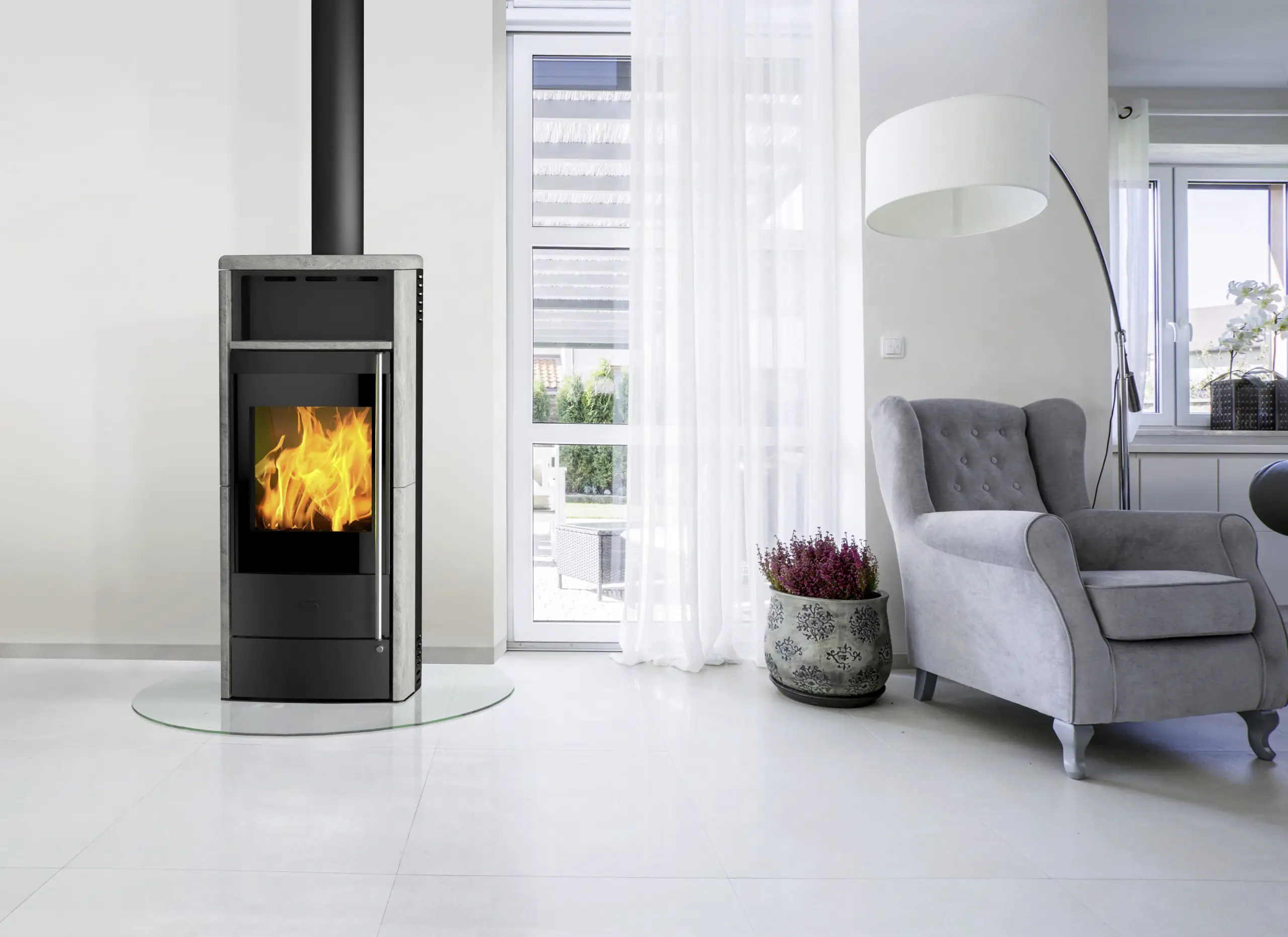 Fireplace Kaminofen Teramo RLU Specksteingrau, 6 KW