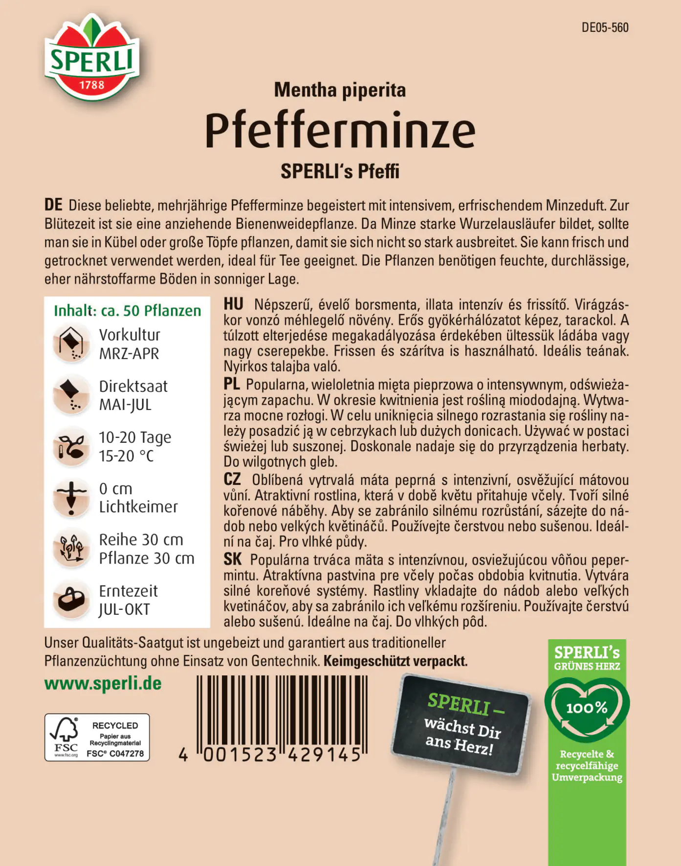 Sperli Pfefferminze Sperli 's Pfeffi