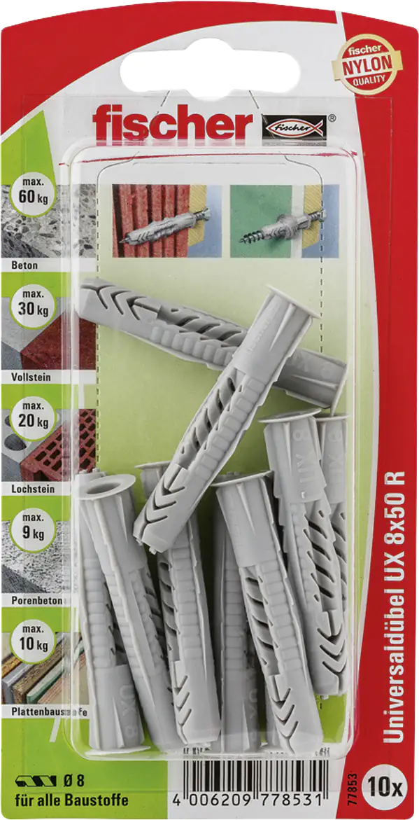 Fischer Universaldübel UX   Fischer Universaldübel UX 8.0 x 50 mm - 10 Stück