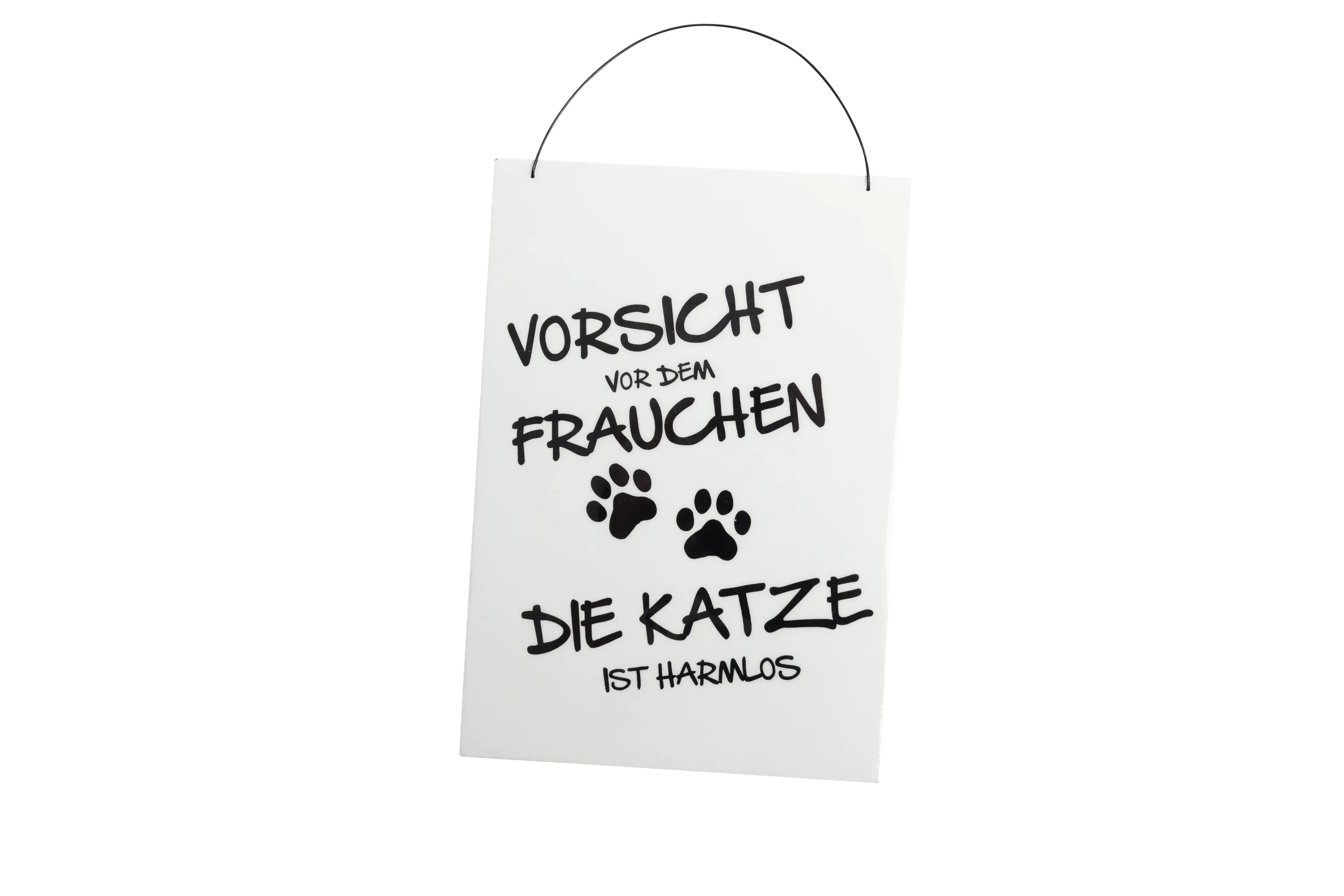 Freese Holz-Schild Vorsicht vor den Frauchen, weiß/schwarz, 23 x 16 cm