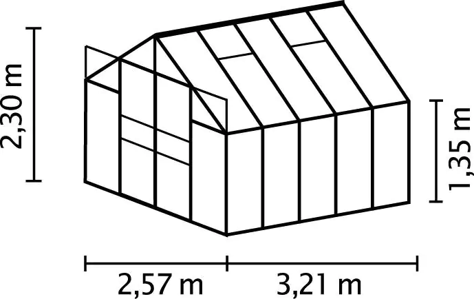 Vitavia Gewächshaus Mars 8300 254 x 317 cm 6 mm Hohlkammerplatten Vitavia Gewächshaus Mars 8300 254 x 317 cm 6 mm Hohlkammerplatten