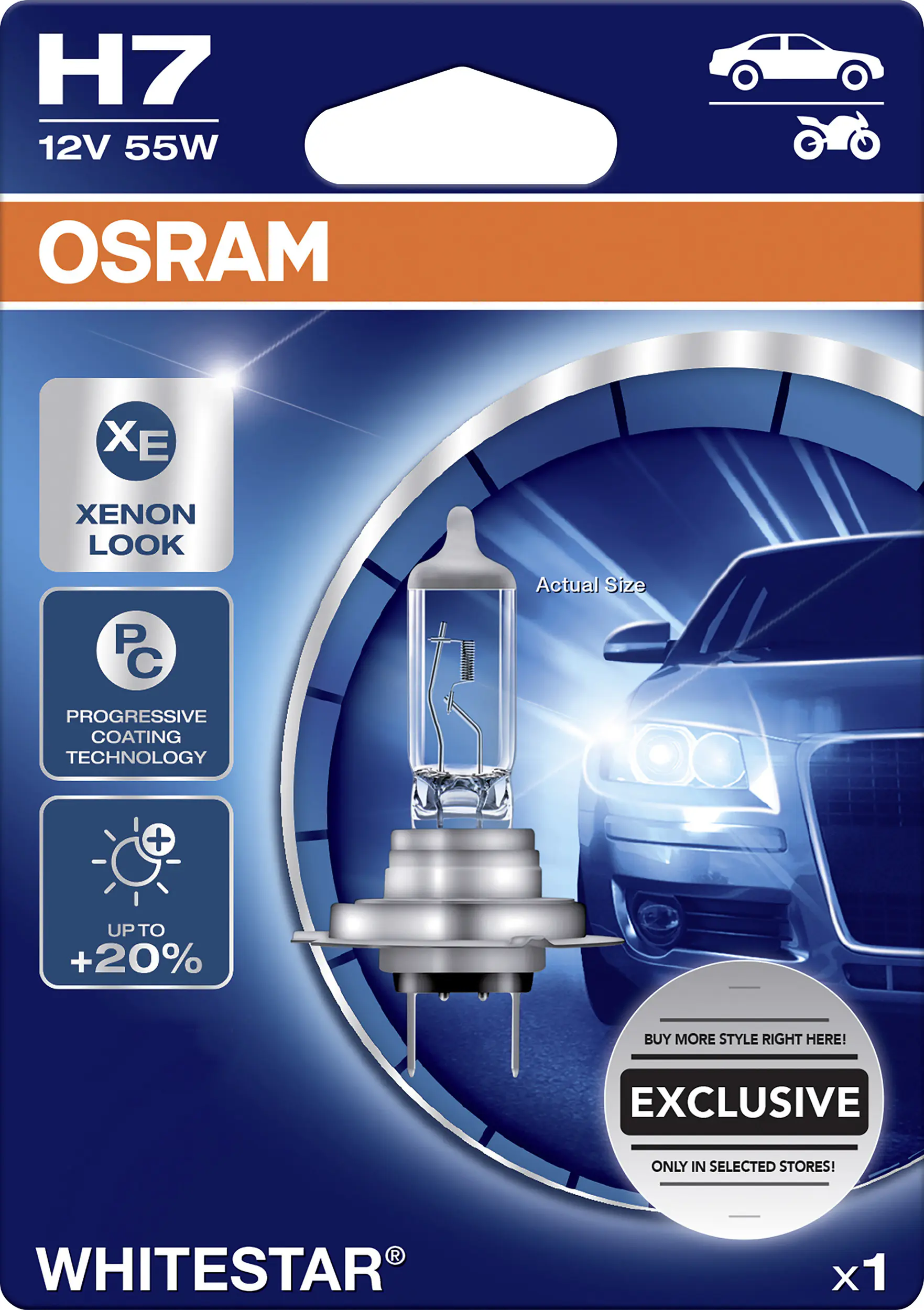 Osram Scheinwerferlampe H7 Whitestar 2.0