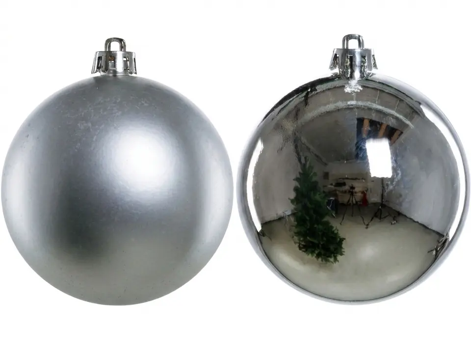 Trendline Weihnachtskugeln bruchfest, langlebig Ø 8 cm silber 6 Stück