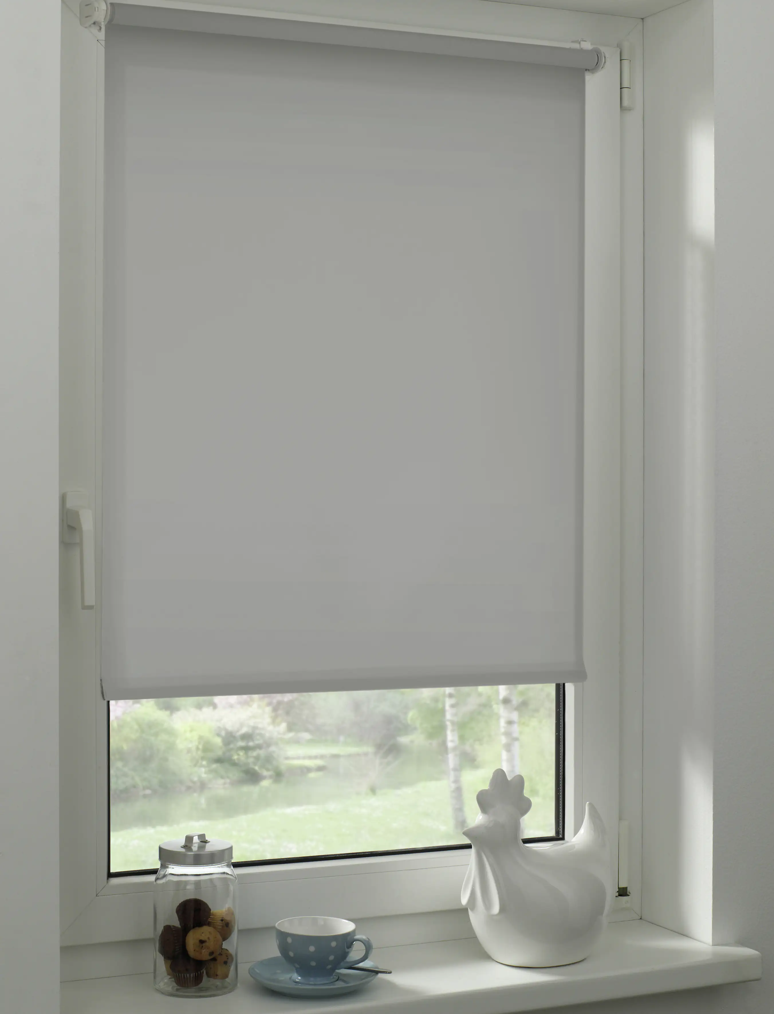 Gardinia EasyFix Rollo steingrau 120 x 150 cm