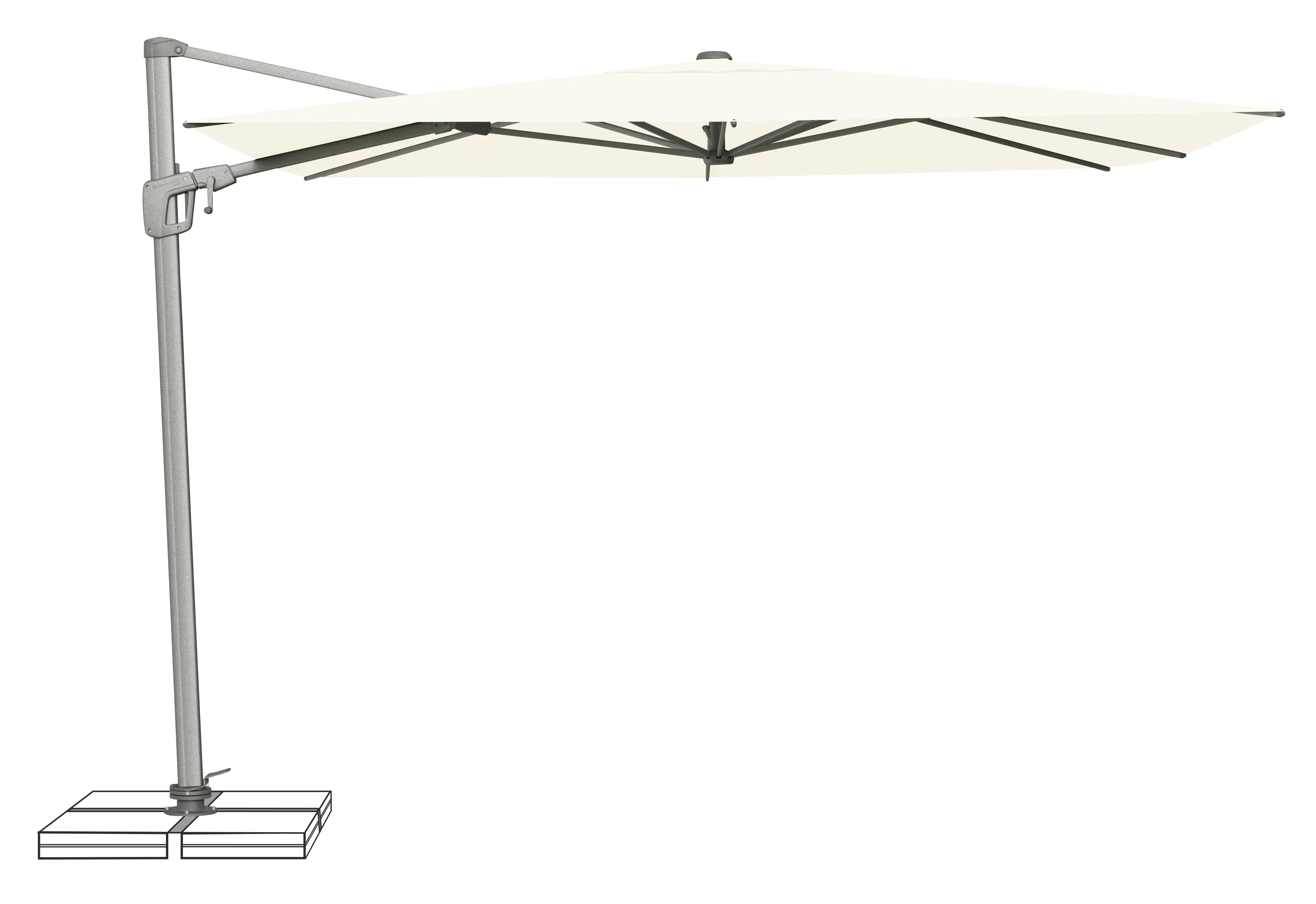 7630046526016 Suncomfort Sonnenschirm Sunflex beige 300 x 300 cm