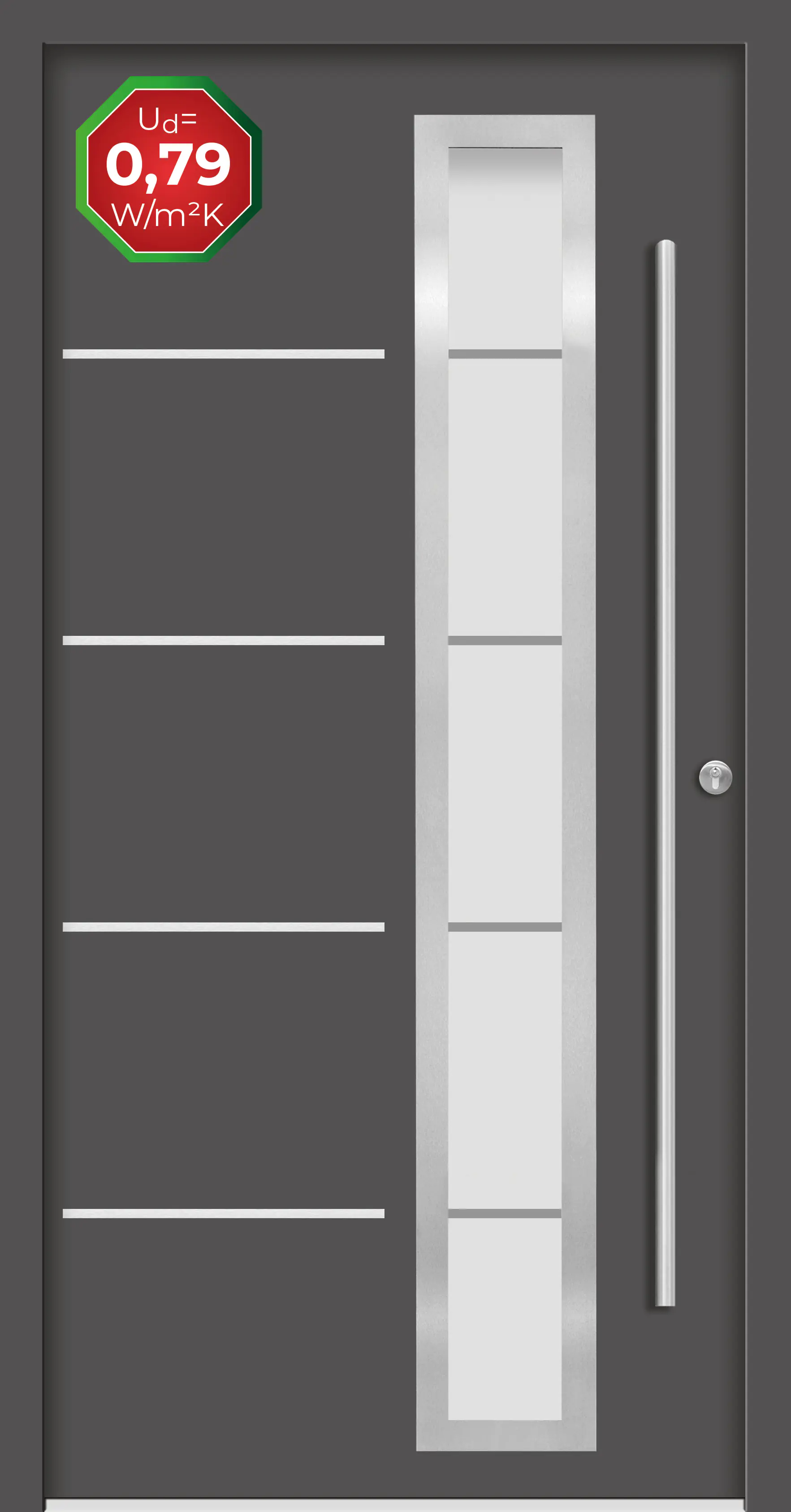 Splendoor Haustür Passivedoor Premium B06 Anthrazit DIN Rechts 110 x 210 cm