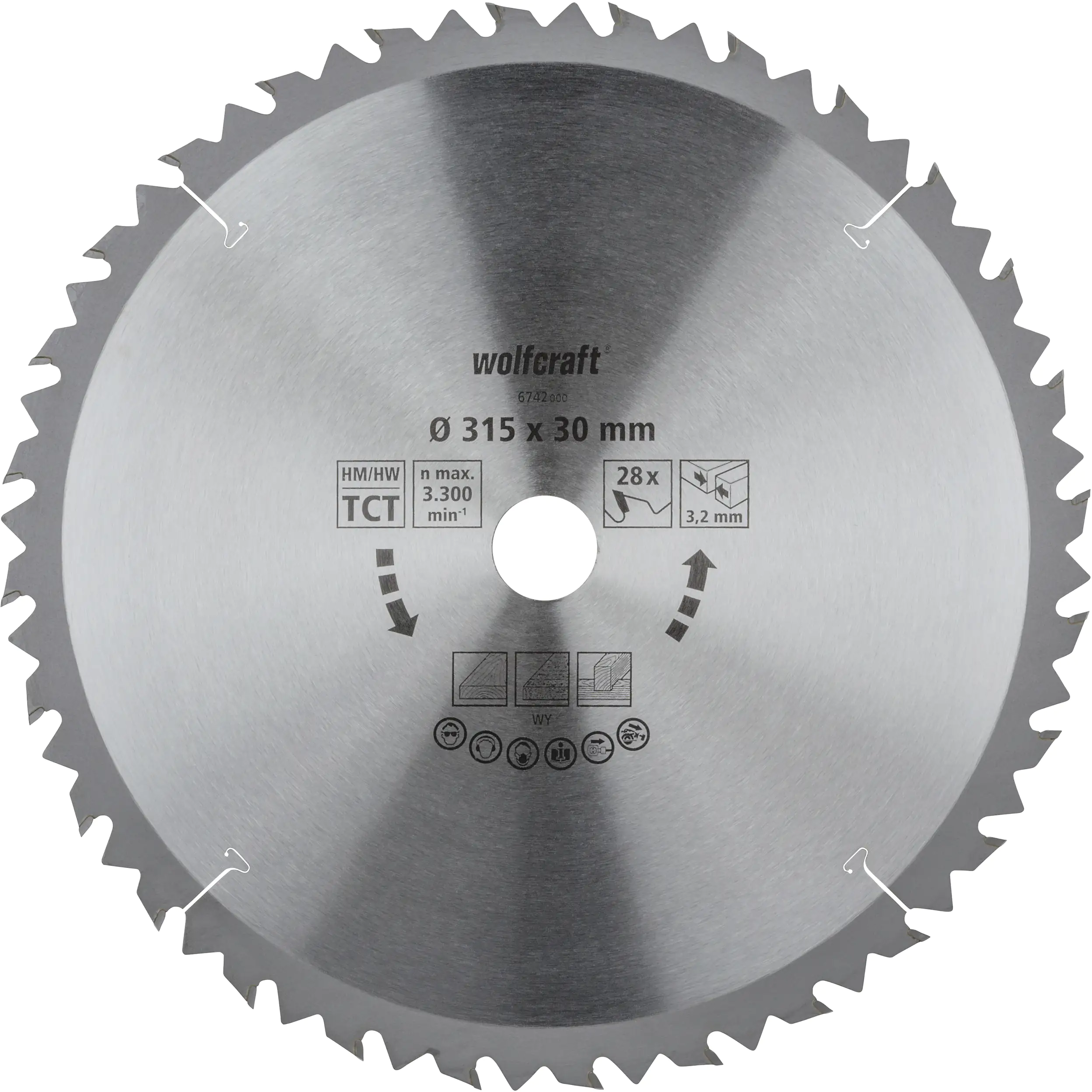 Wolfcraft Kreissägeblatt 315 mm 28 Zähne Hartmetall