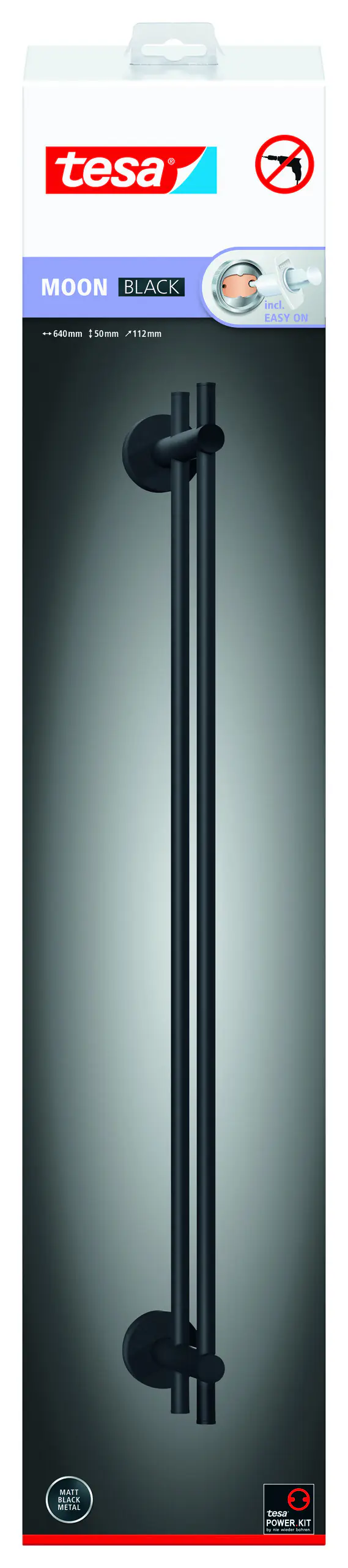 tesa Handtuchhalter Moon Black schwarz Metall 2-armig tesa Handtuchhalter Moon Black schwarz Metall 2-armig