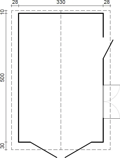 Palmako Fertiggarage Tony 330 x 500 cm naturbelassen