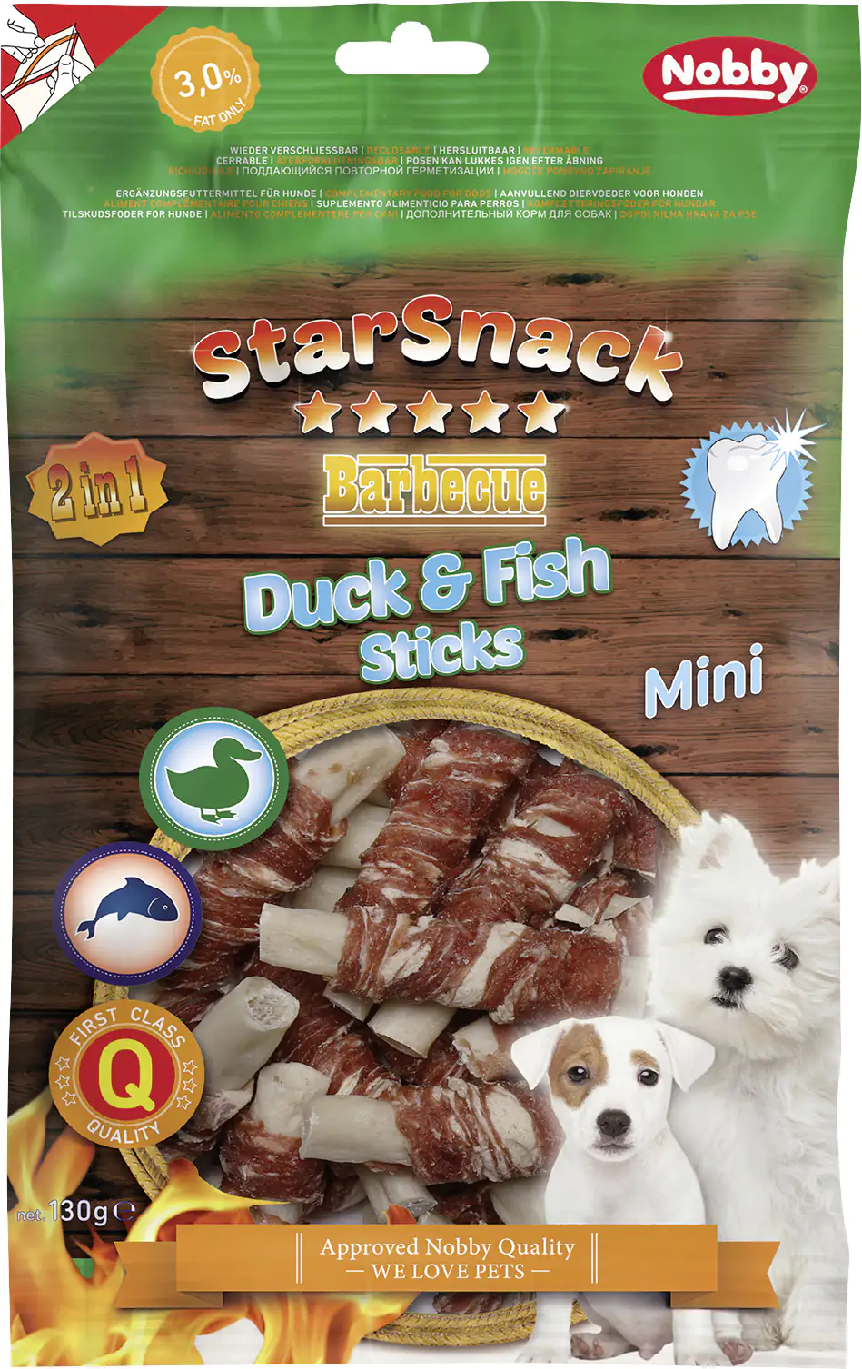 Nobby StarSnack Barbecue MINI Duck & Fish Stick ca. 130 g Ø 12 mm 6,0 cm Nobby StarSnack Barbecue MINI Duck & Fish Stick ca. 130 g Ø 12 mm 6,0 cm