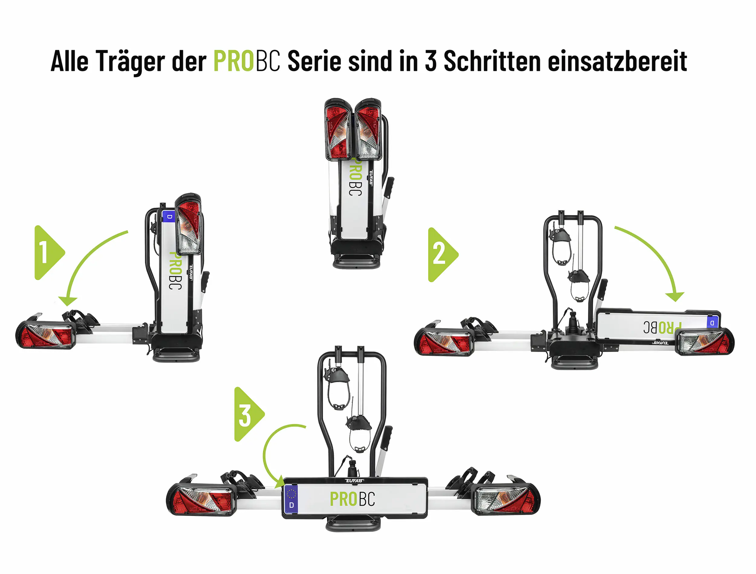 EUFAB Fahrradträger ProBC3 für 3 Fahrräder komplett vormontiert EUFAB Fahrradträger ProBC3 für 3 Fahrräder komplett vormontiert