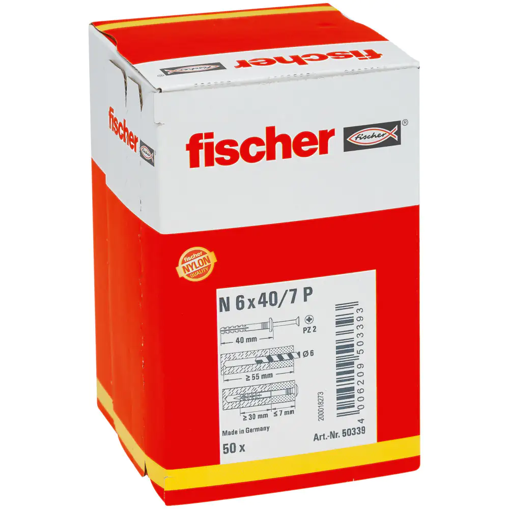 Fischer Nageldübel N 6.0 x 40 mm - 50 Stück