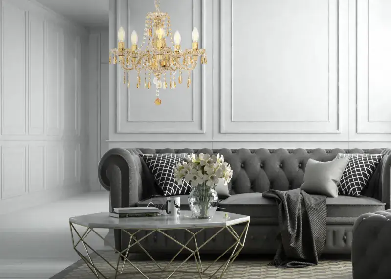 Globo Kronleuchter Marie 48 x 150 cm (Ø x H) goldfarben