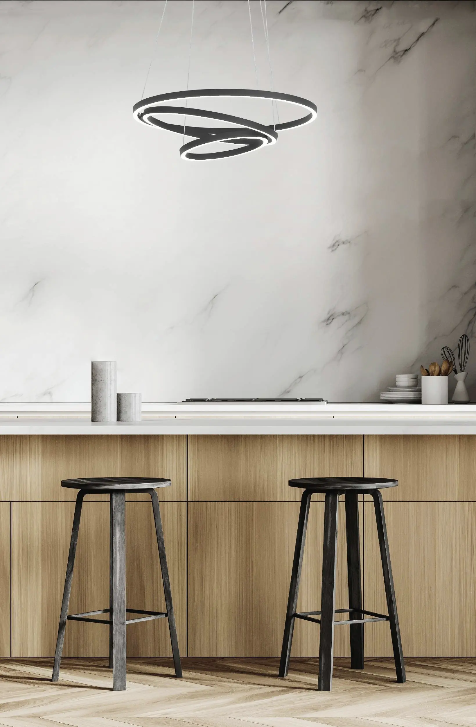 Eglo LED Pendelleuchte Lobinero-Z schwarz Ø 58 x 110 cm warmweiß-kaltweiß dimmbar