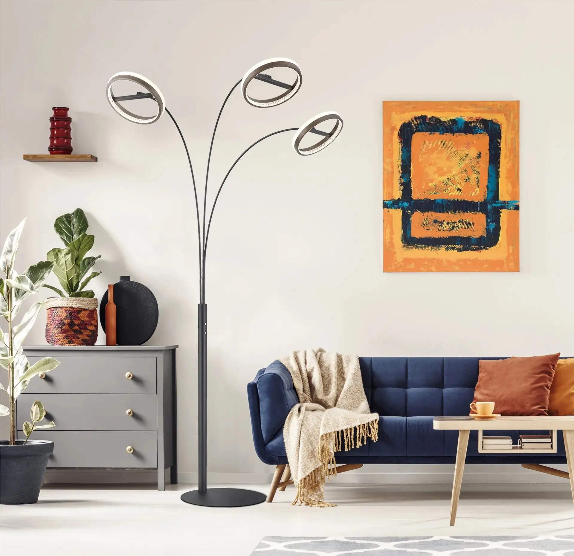 Globo LED-Stehleuchte DELLA 3 Ringe Globo LED-Stehleuchte DELLA 3 Ringe