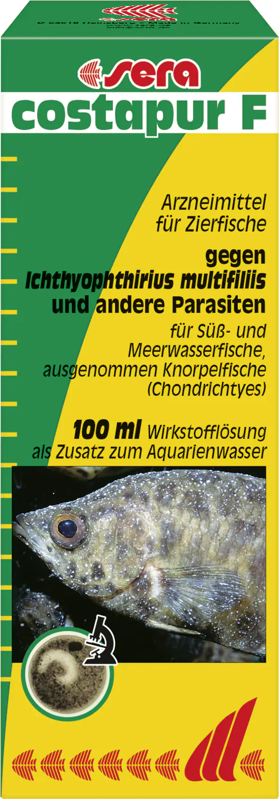 Sera Arzneimittel für Aquariumfische costapur F gegen Parasiten 100 ml Sera Arzneimittel für Aquariumfische costapur F gegen Parasiten 100 ml