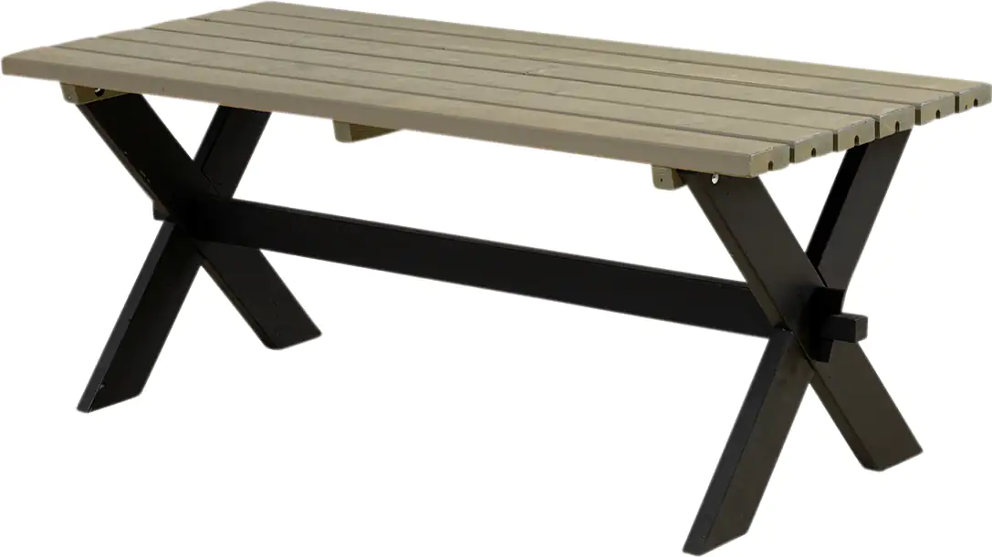 Plus Tisch Nostalgie 179x75x72cm schwarz graubraun rechteckig