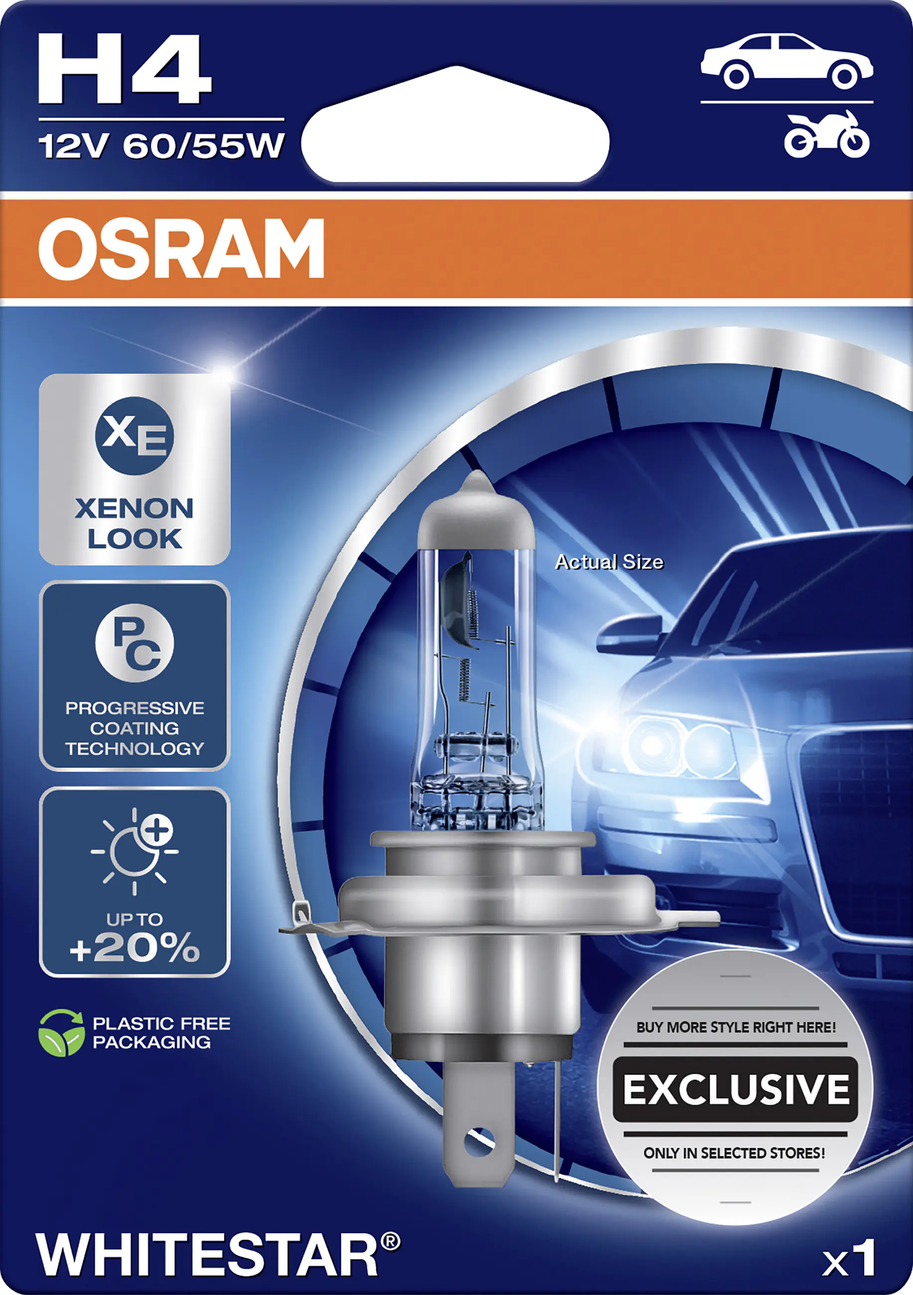 Osram Scheinwerferlampe H4 Whitestar 2.0 Osram Scheinwerferlampe H4 Whitestar 2.0