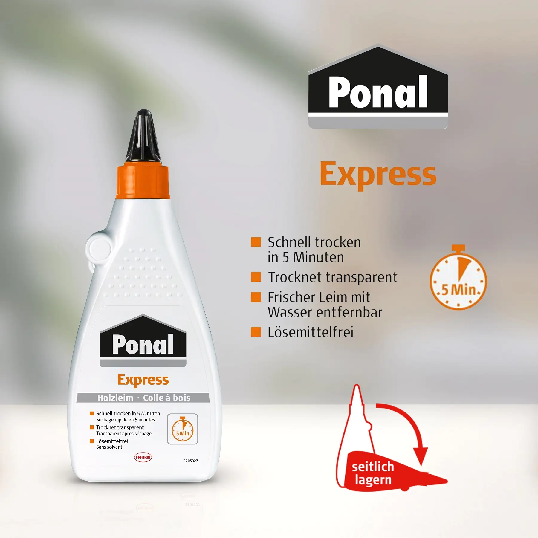 Ponal Holzleim Express 550 g Flasche, transparent Ponal Holzleim Express 550 g Flasche, transparent