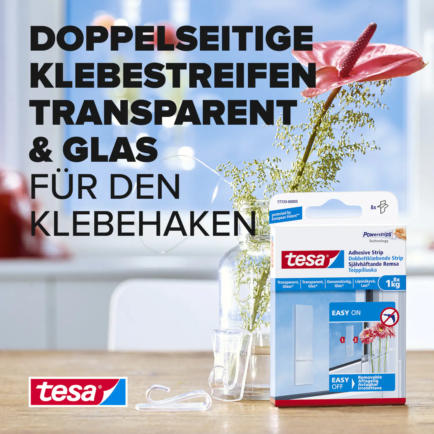 tesa Klebestreifen Traglast 1 kg, 8 Stück
